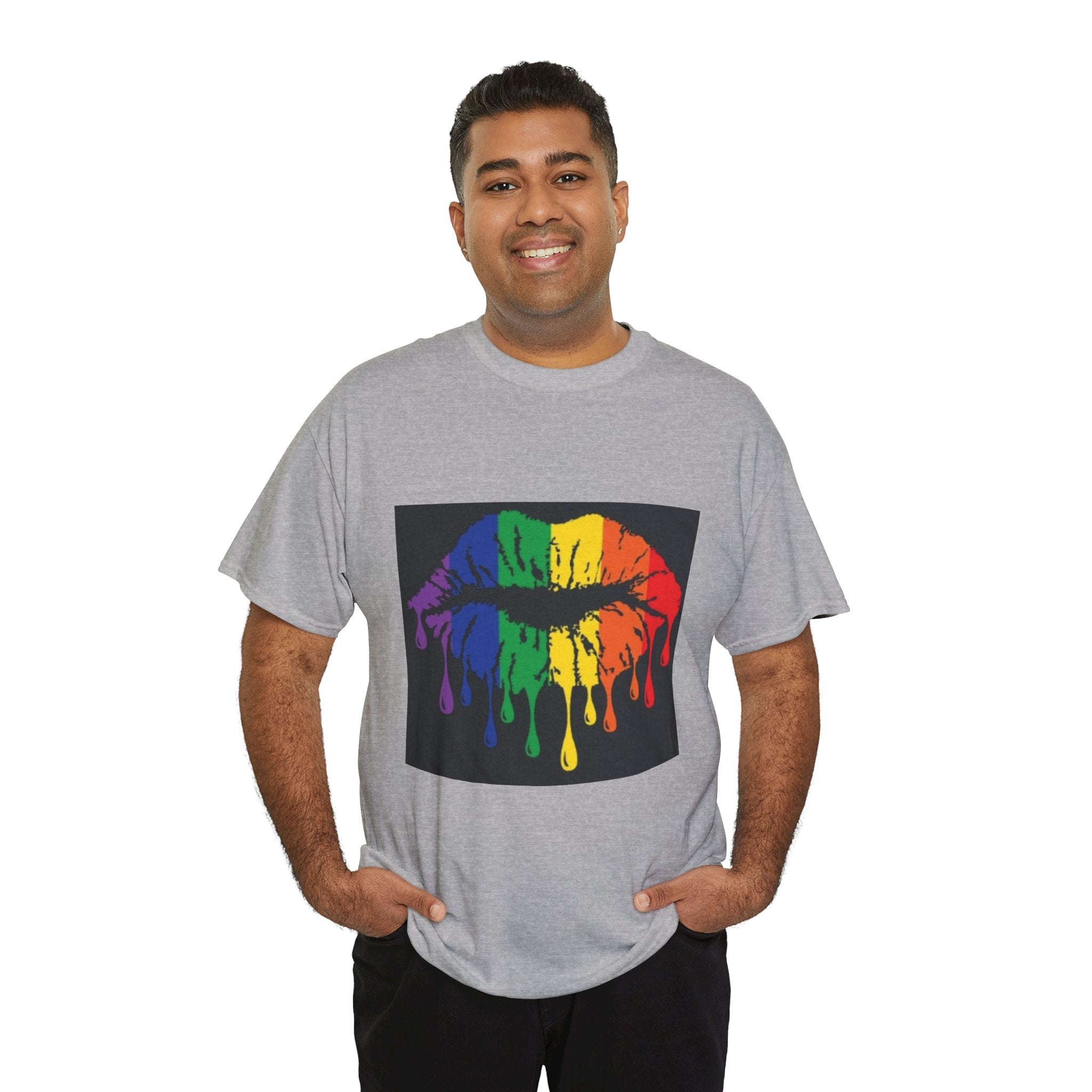 Rainbow Drip Kiss T-Shirt – LGBTQ+ Pride Graphic Tee