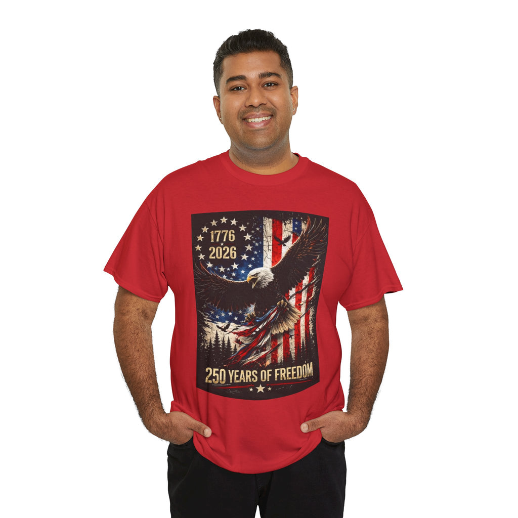 Patriotic Tee — 1776–2026 Bald Eagle "250 Years of Freedom" Shirt