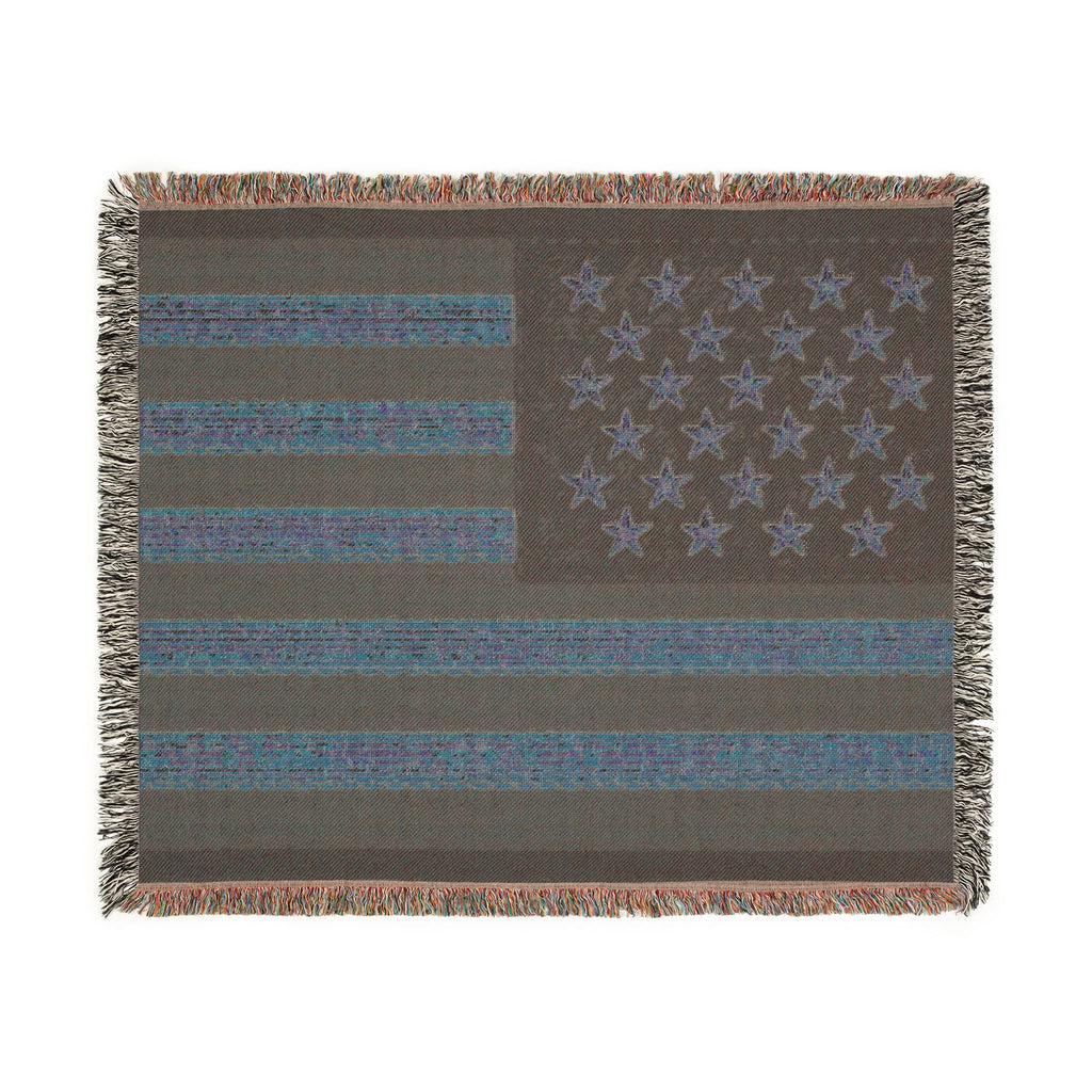 American Flag Woven Blanket — Rustic Patriotic Throw for Home, 4th of July & Veteran Gifts
