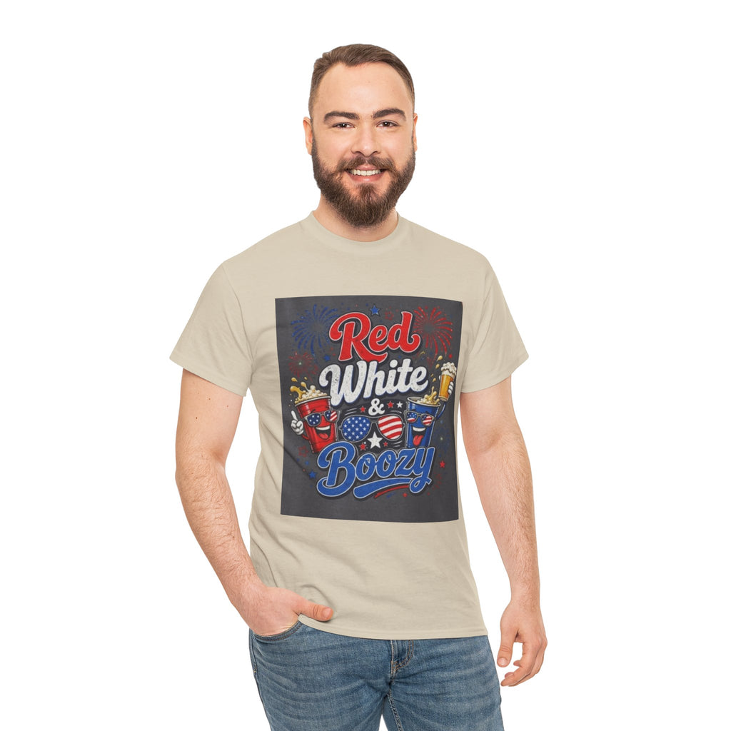 Red White & Boozy T-Shirt – Patriotic 4th of July Party Tee
