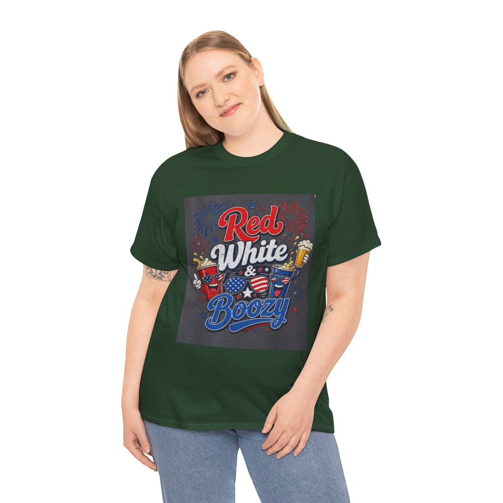 Red White & Boozy T-Shirt – Patriotic 4th of July Party Tee