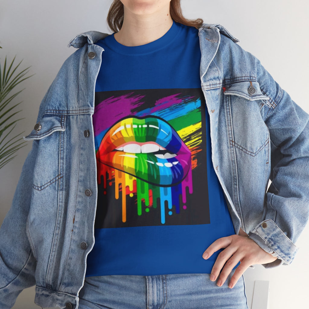 T-Shirt — Rainbow Drip Lips Pride Graphic Tee