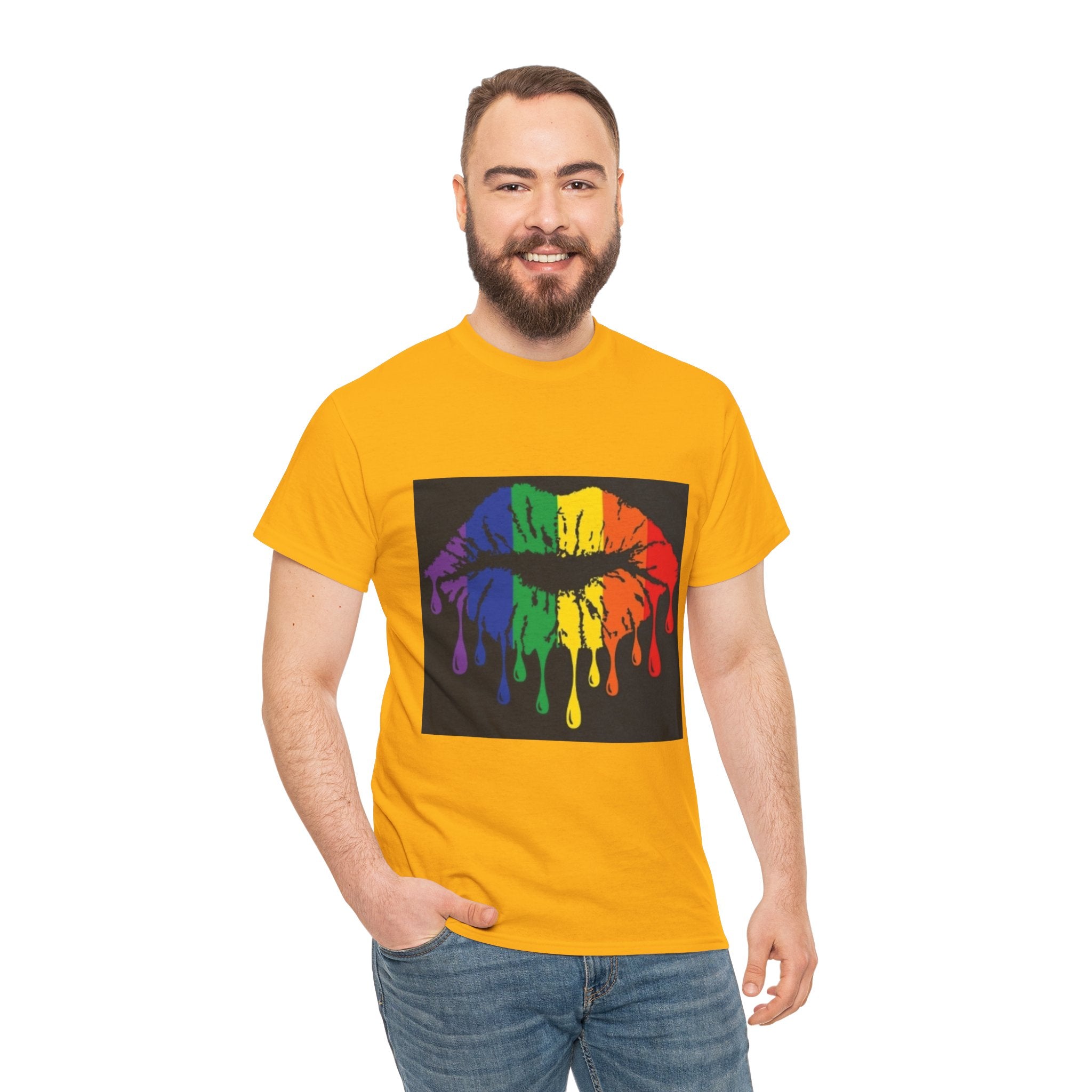 Rainbow Drip Kiss T-Shirt – LGBTQ+ Pride Graphic Tee