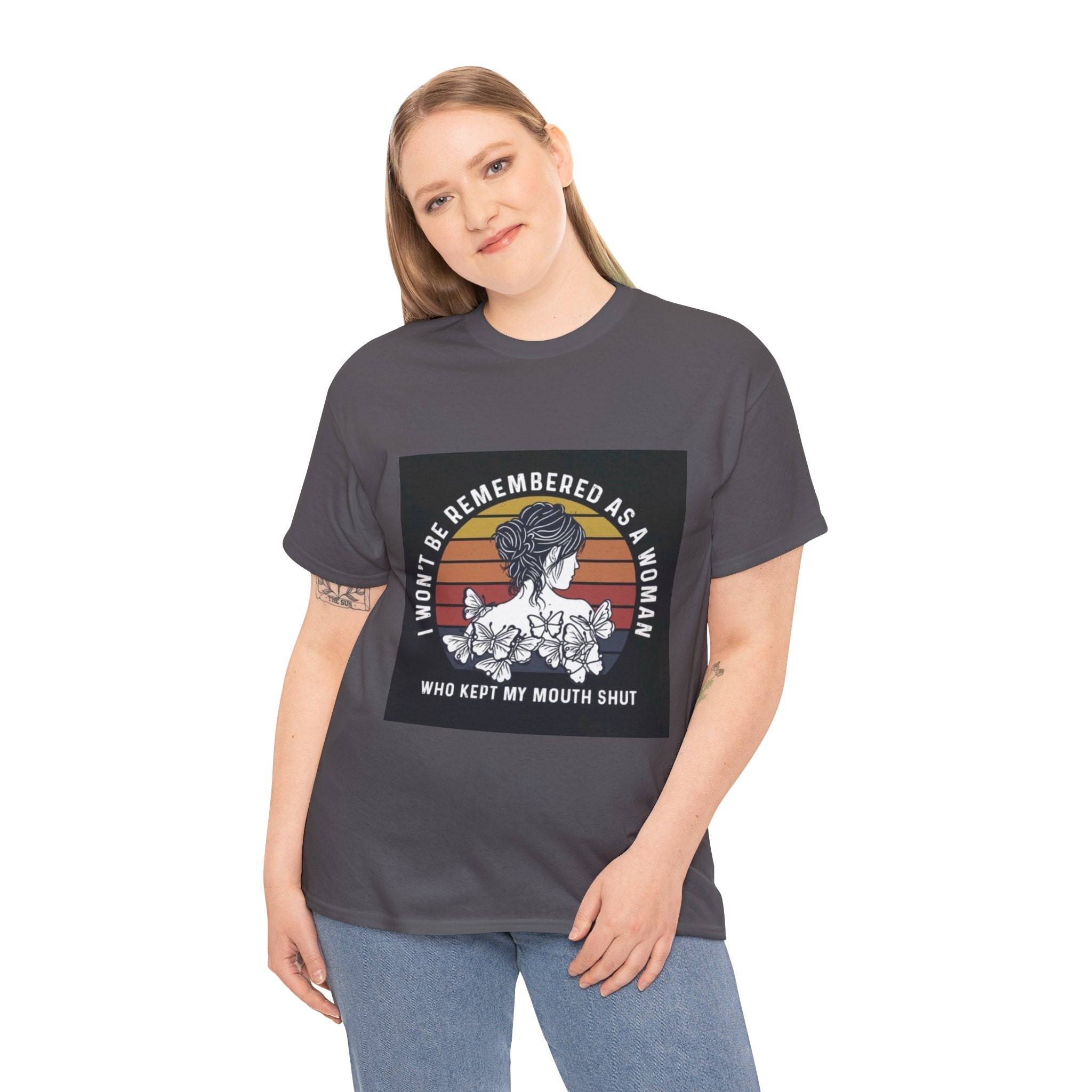 Graphic Tee — "I Won’t Be Remembered As A Woman Who Kept My Mouth Shut" Feminist Retro Floral T-Shirt