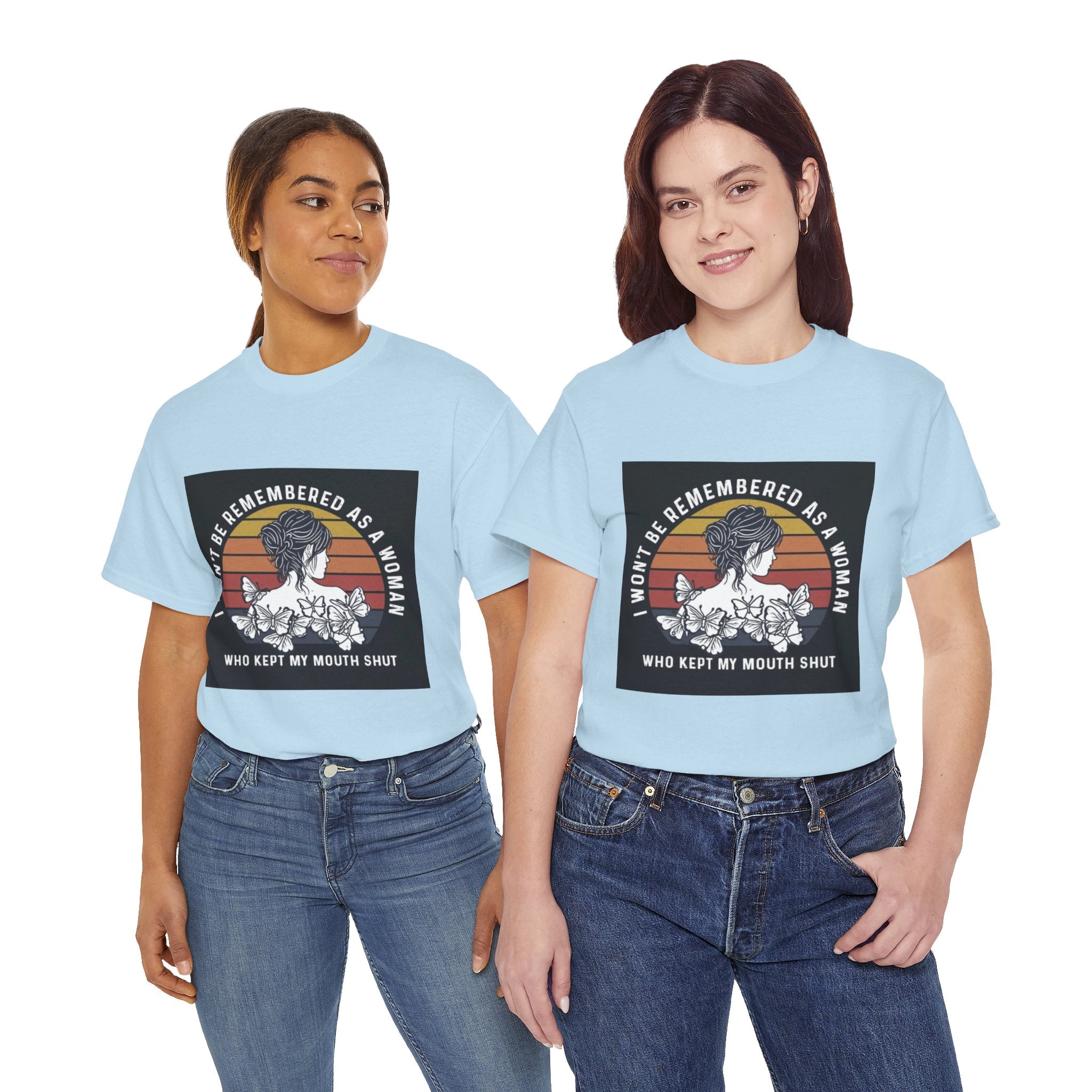 Graphic Tee — "I Won’t Be Remembered As A Woman Who Kept My Mouth Shut" Feminist Retro Floral T-Shirt
