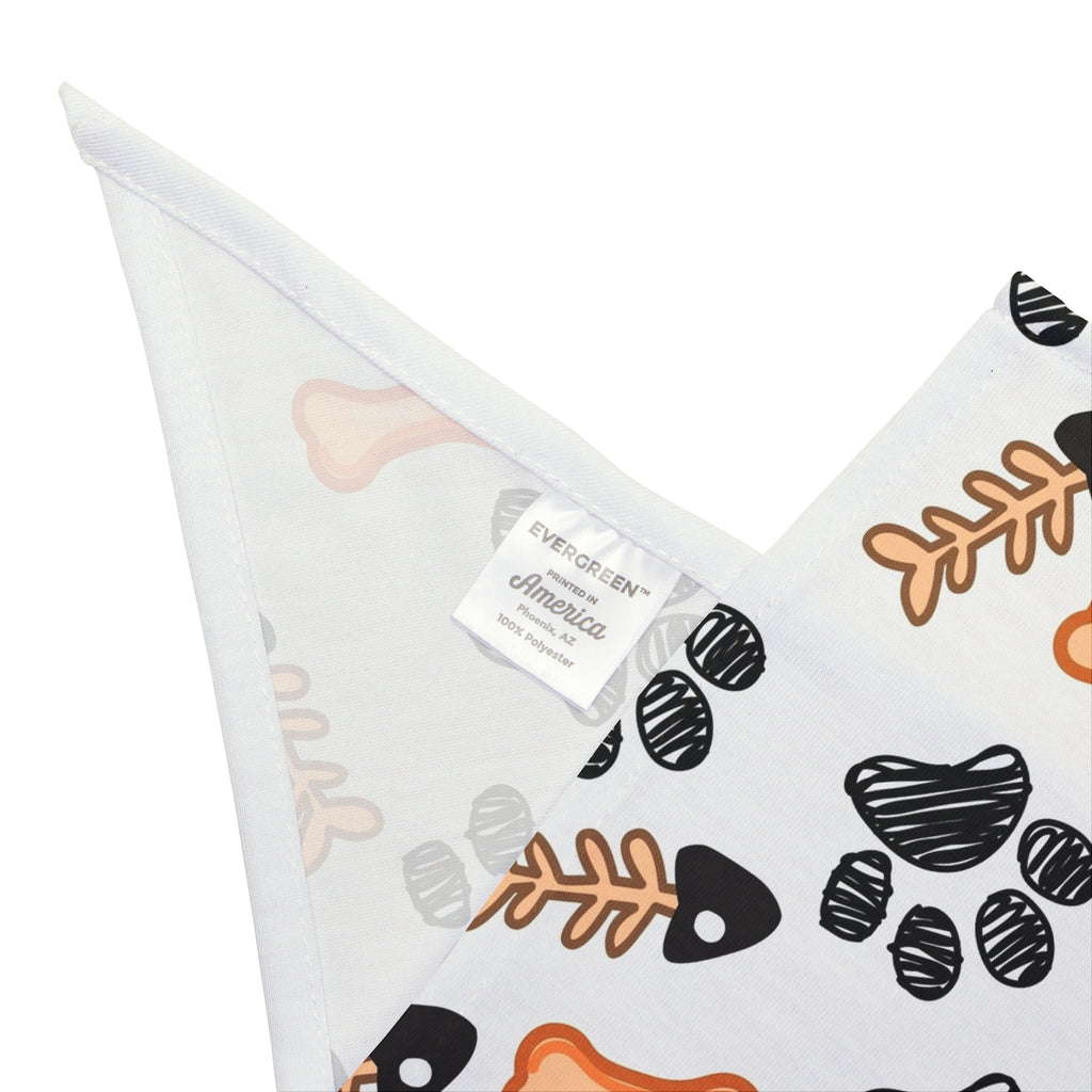 Paw Print & Bone Pet Bandana – Cute Dog Scarf