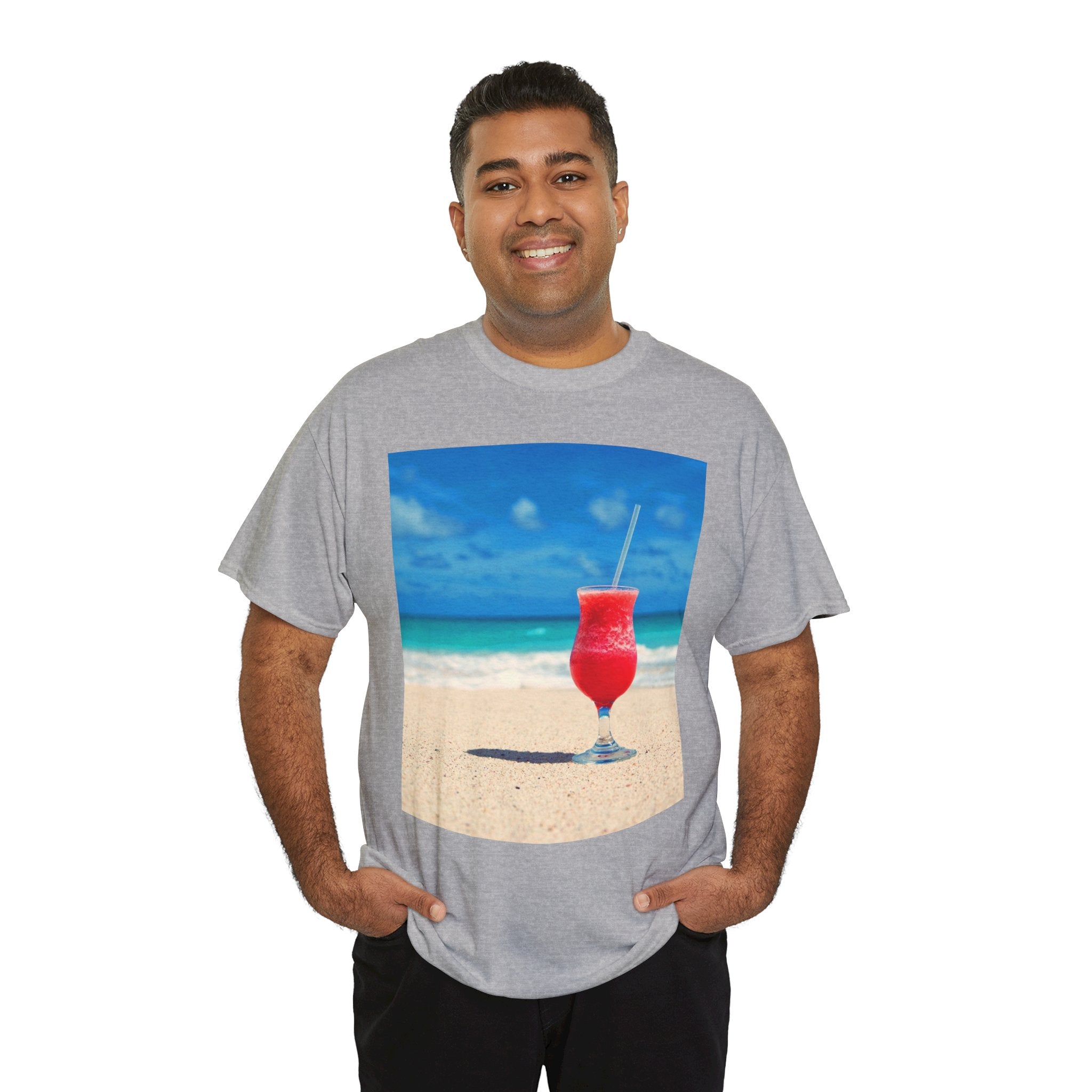 Tropical Beach Cocktail Graphic Tee (Summer Vacation Drink)
