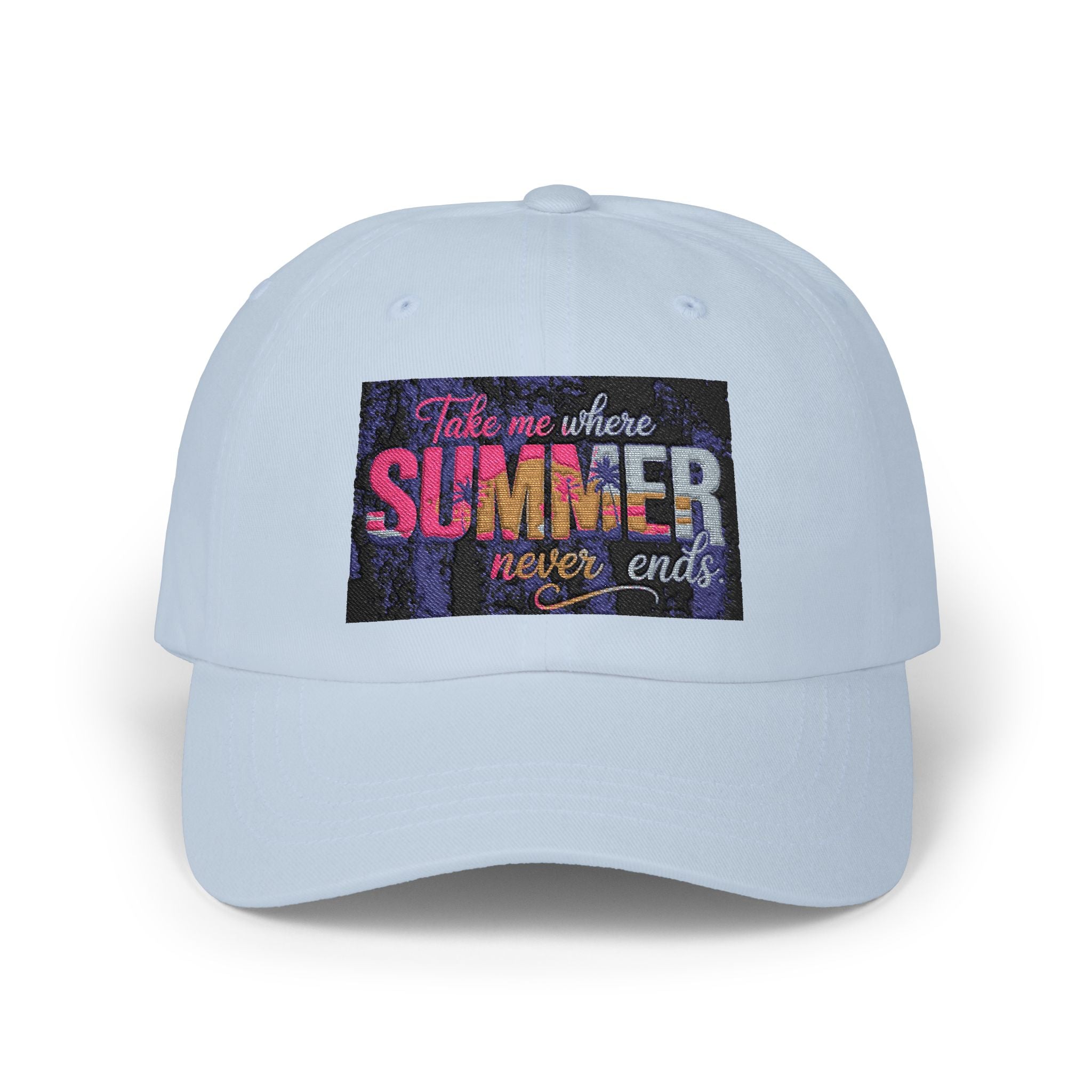 Dad Cap - 'Take Me Where Summer Never Ends' Embroidered Vintage Beach Hat