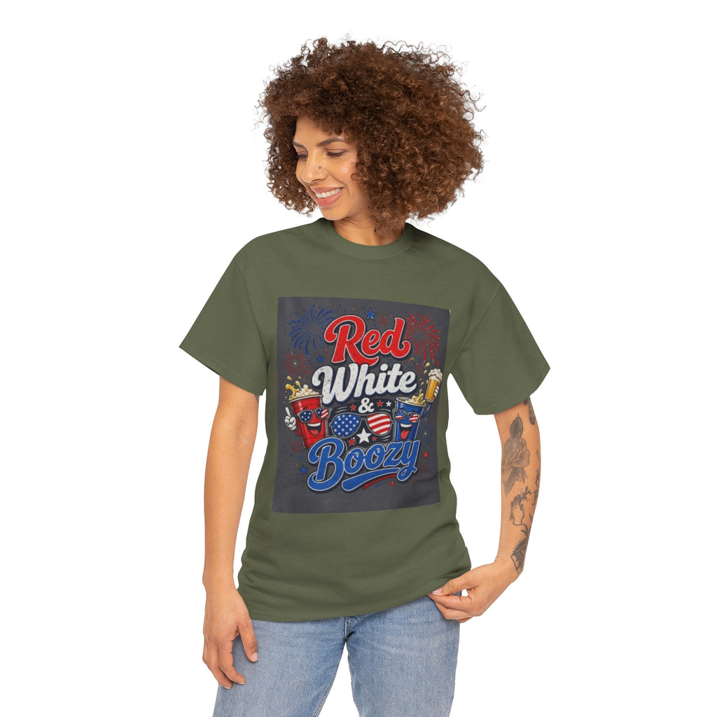 Red White & Boozy T-Shirt – Patriotic 4th of July Party Tee