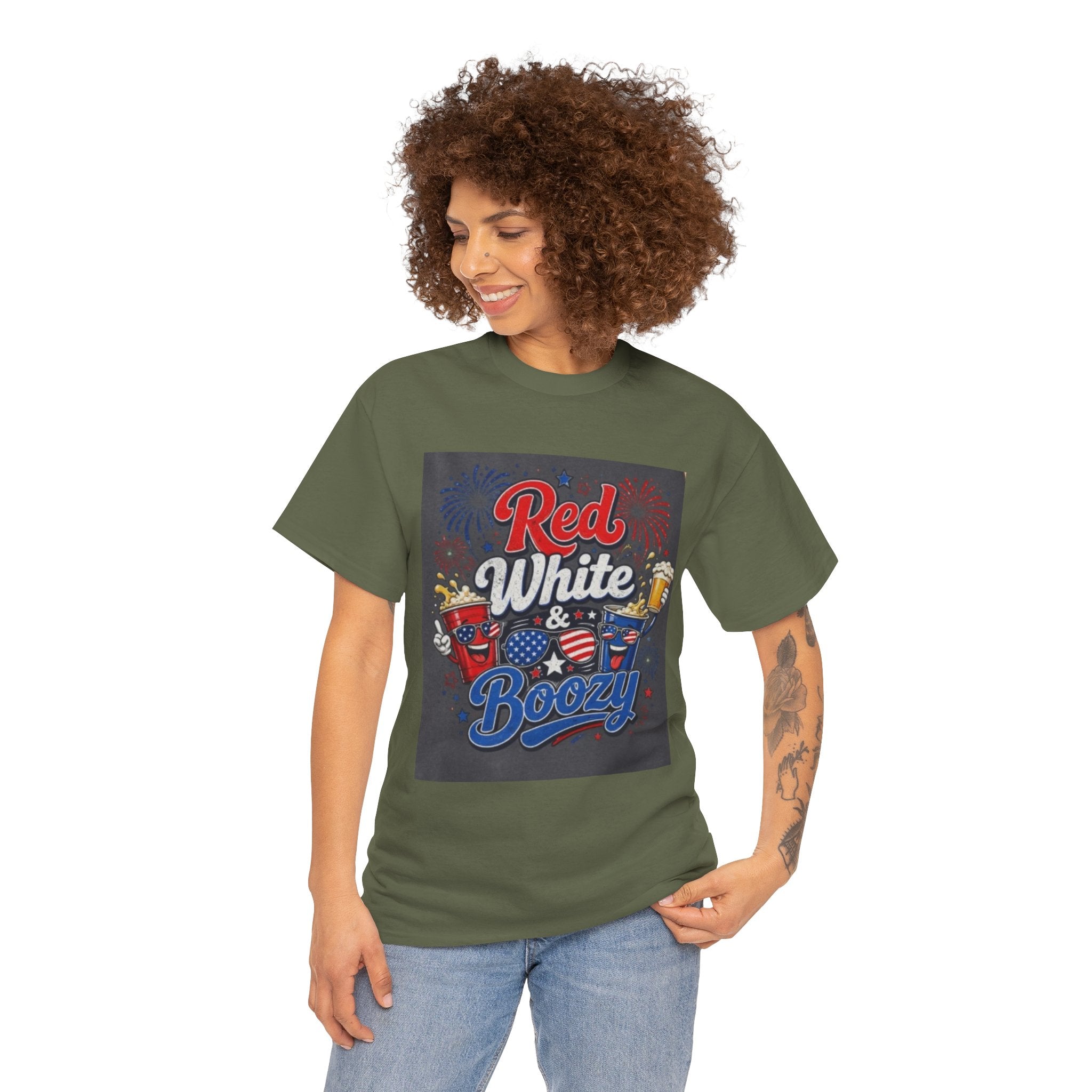 Red White & Boozy T-Shirt – Patriotic 4th of July Party Tee