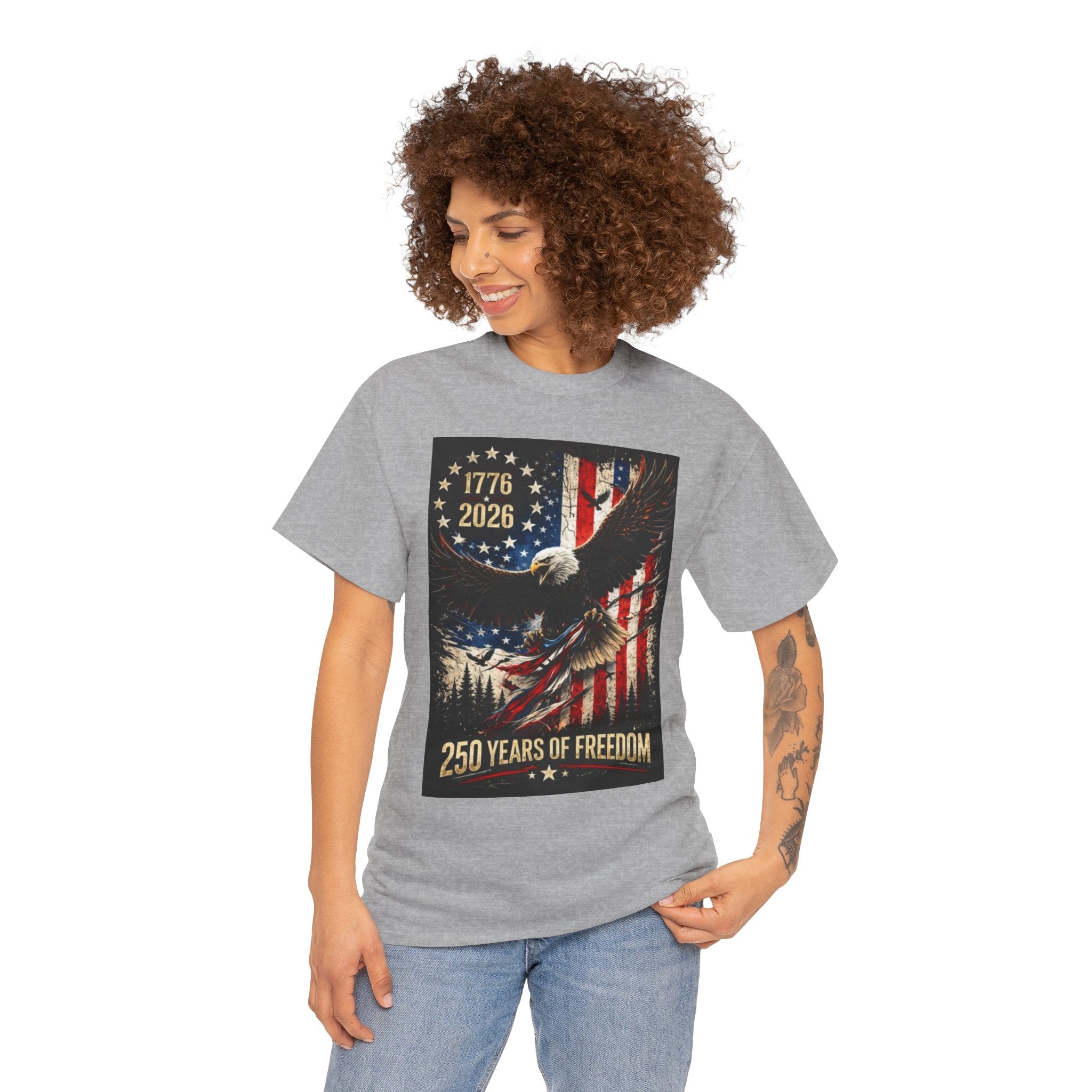 Patriotic Tee — 1776–2026 Bald Eagle "250 Years of Freedom" Shirt