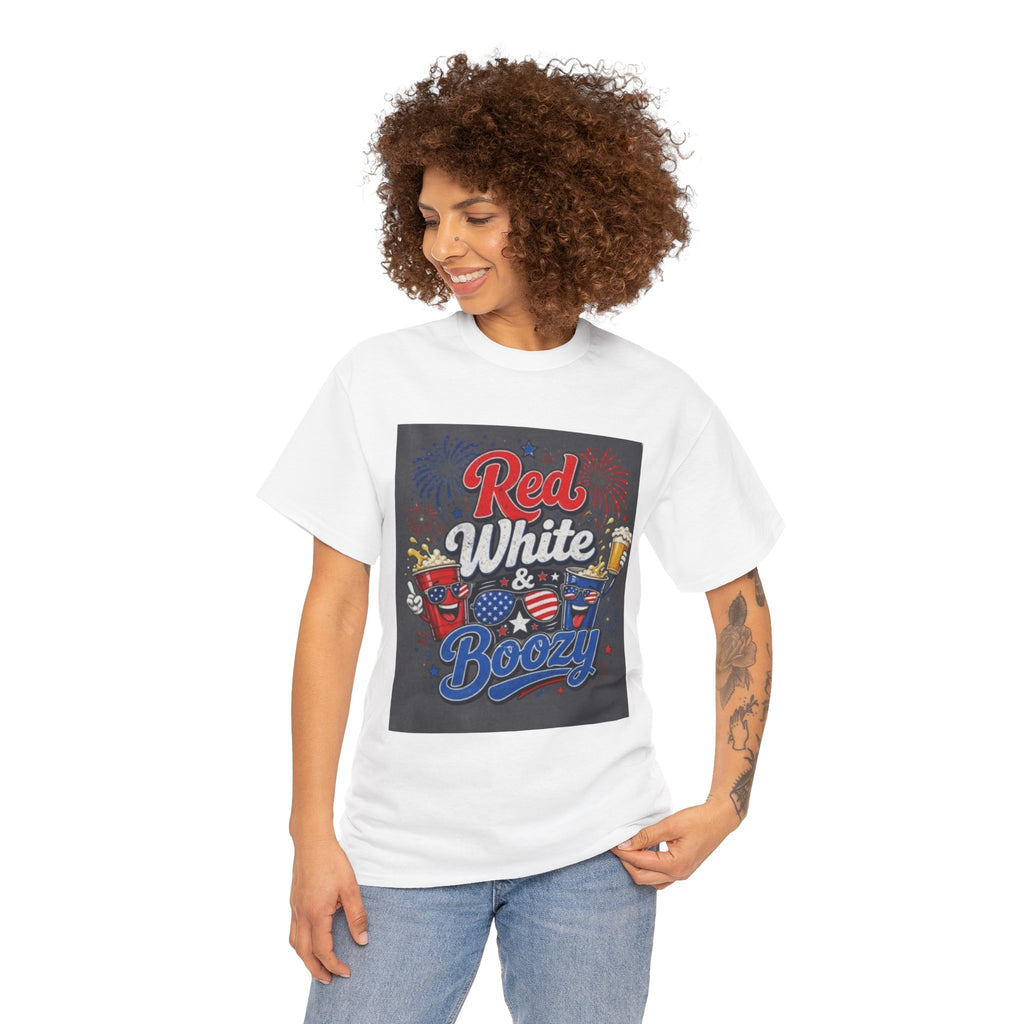 Red White & Boozy T-Shirt – Patriotic 4th of July Party Tee