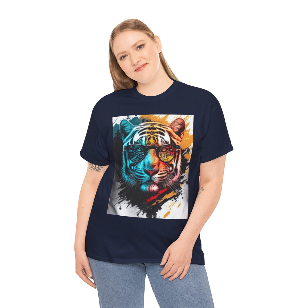 Tiger Portrait T-Shirt — Colorful Abstract Tiger Face Tee