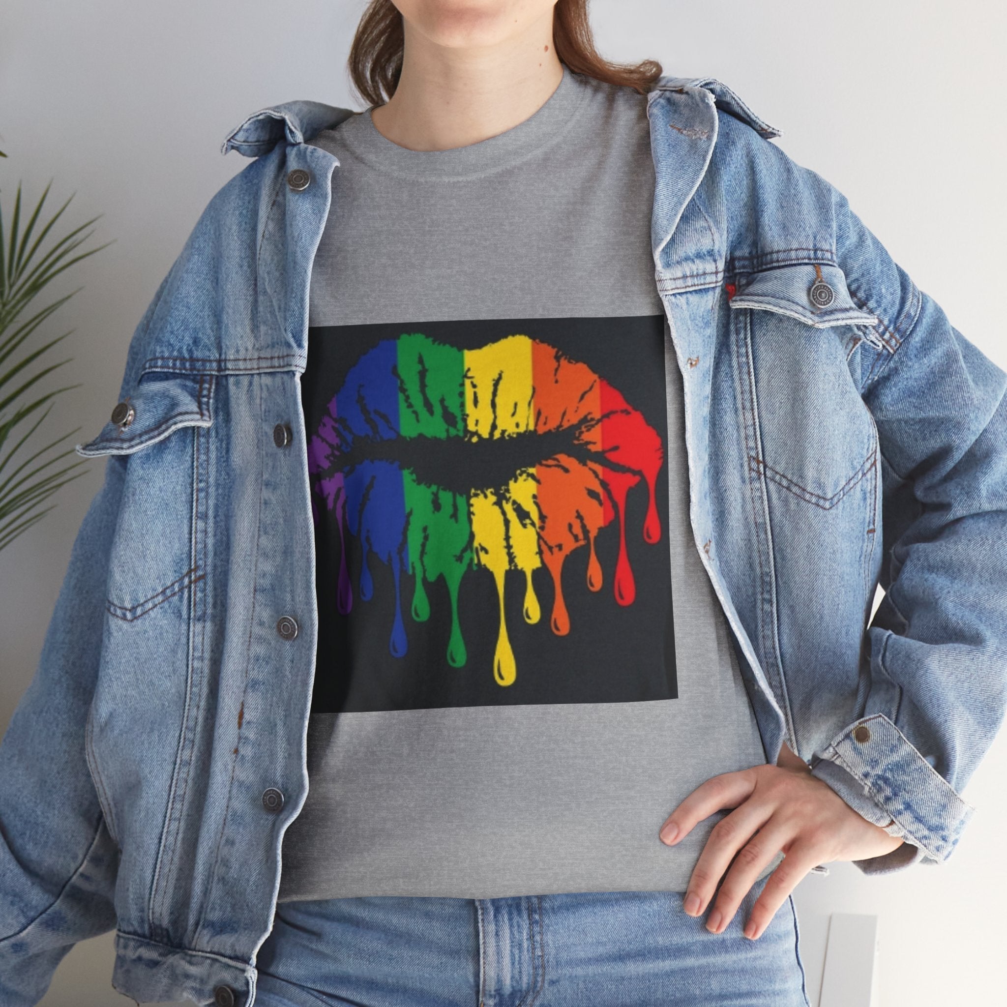 Rainbow Drip Kiss T-Shirt – LGBTQ+ Pride Graphic Tee