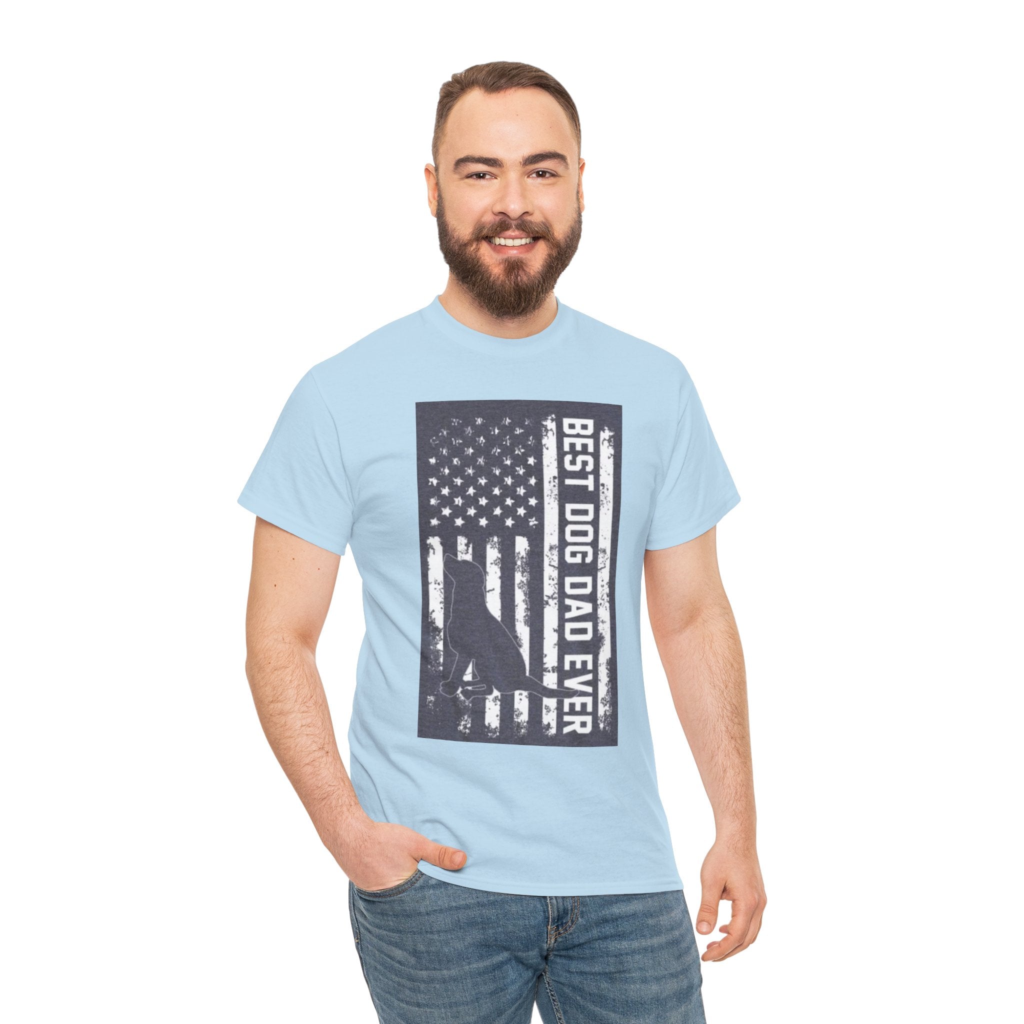 Best Dog Dad Ever T-Shirt – Patriotic American Flag Dog Dad Tee