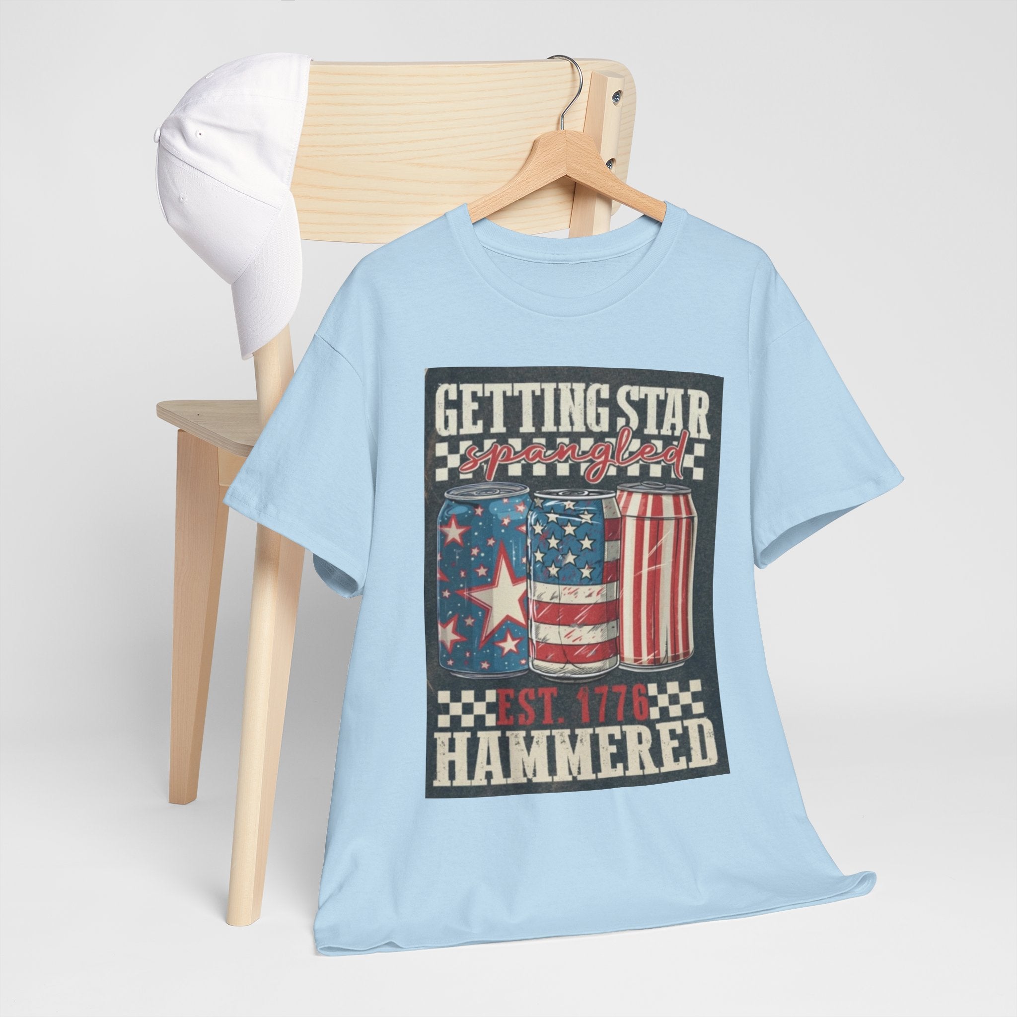 Getting Star Hammered Tee — Patriotic 4th of July Beer Can T-Shirt (Est. 1776)