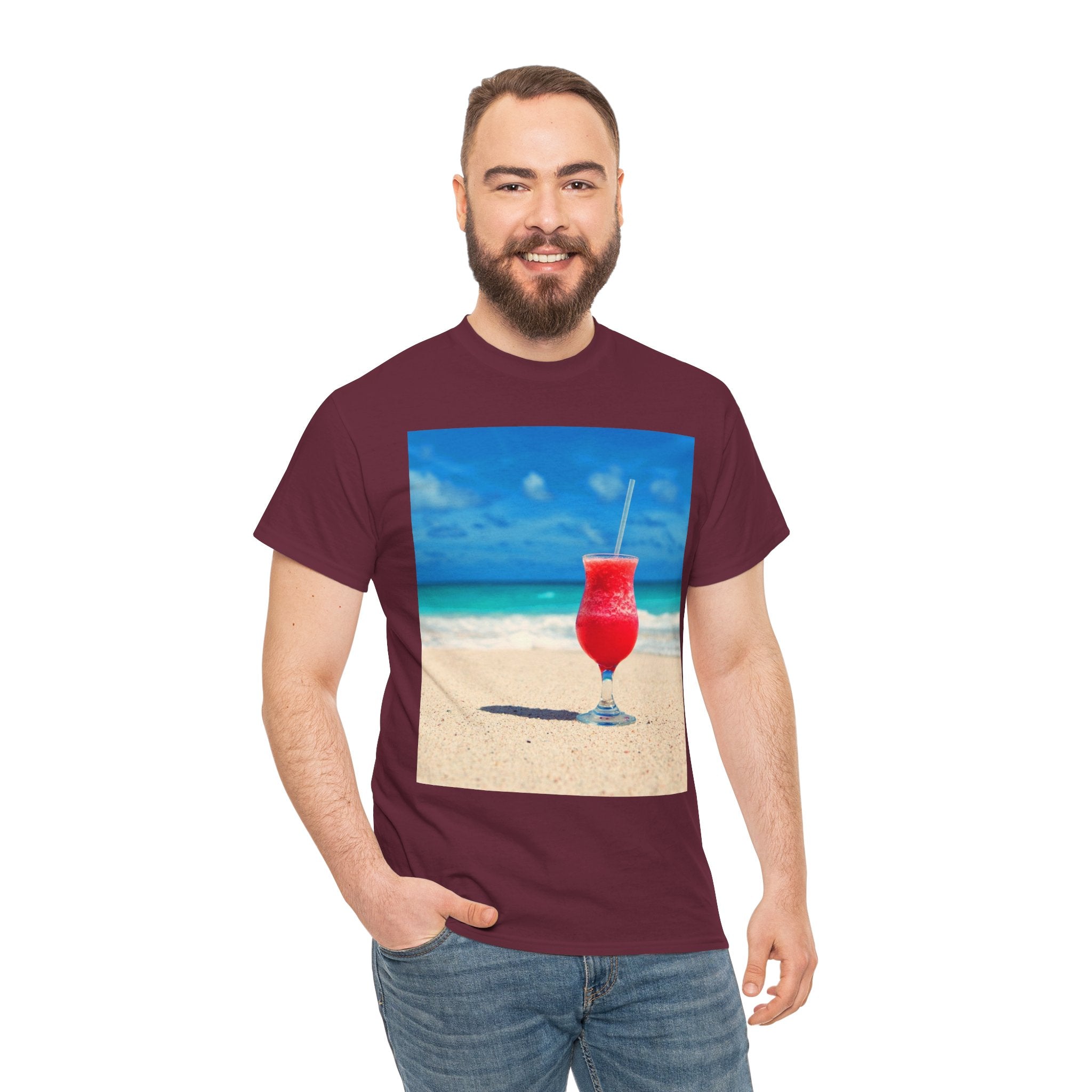 Tropical Beach Cocktail Graphic Tee (Summer Vacation Drink)