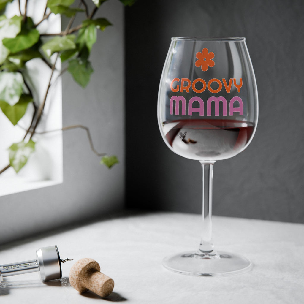 Groovy Mama 12oz Wine Glass