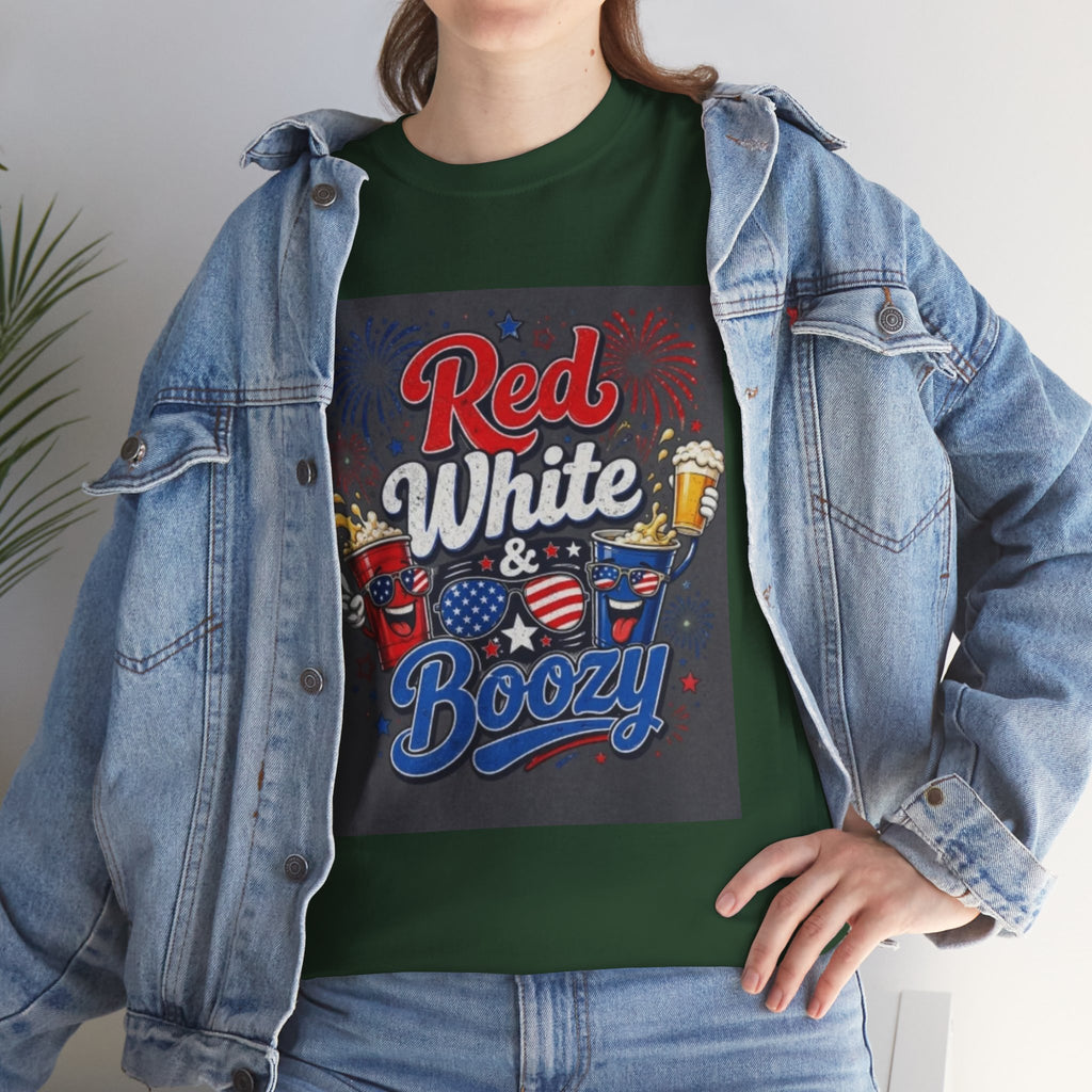 Red White & Boozy T-Shirt – Patriotic 4th of July Party Tee