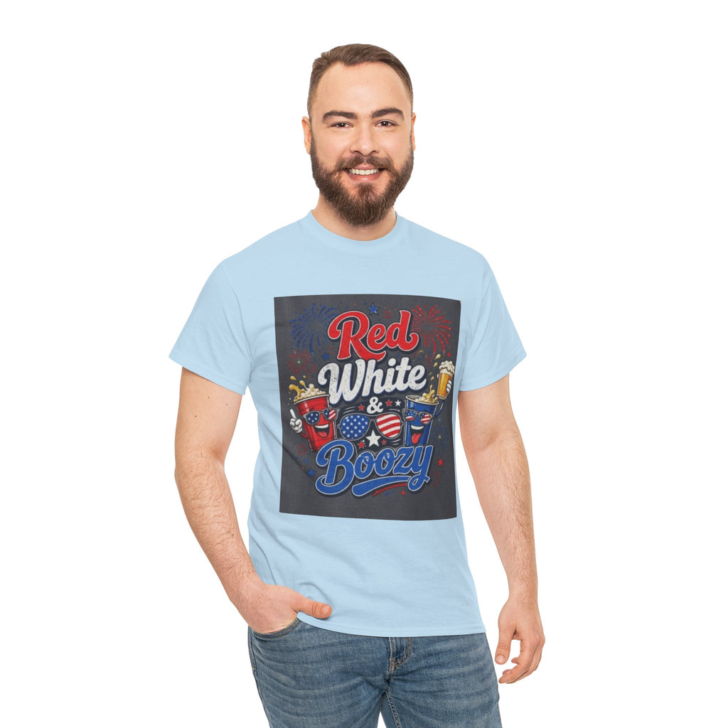 Red White & Boozy T-Shirt – Patriotic 4th of July Party Tee