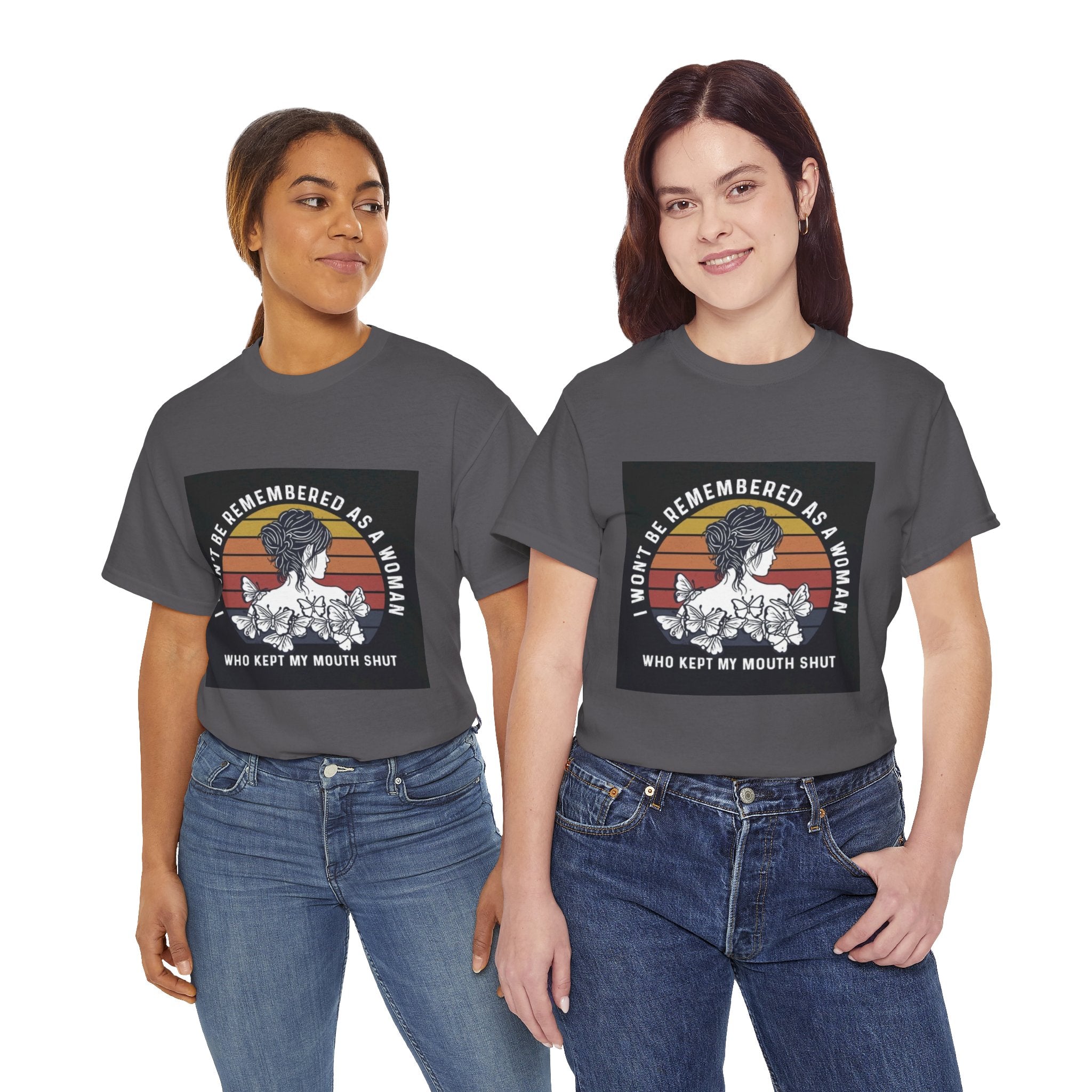 Graphic Tee — "I Won’t Be Remembered As A Woman Who Kept My Mouth Shut" Feminist Retro Floral T-Shirt