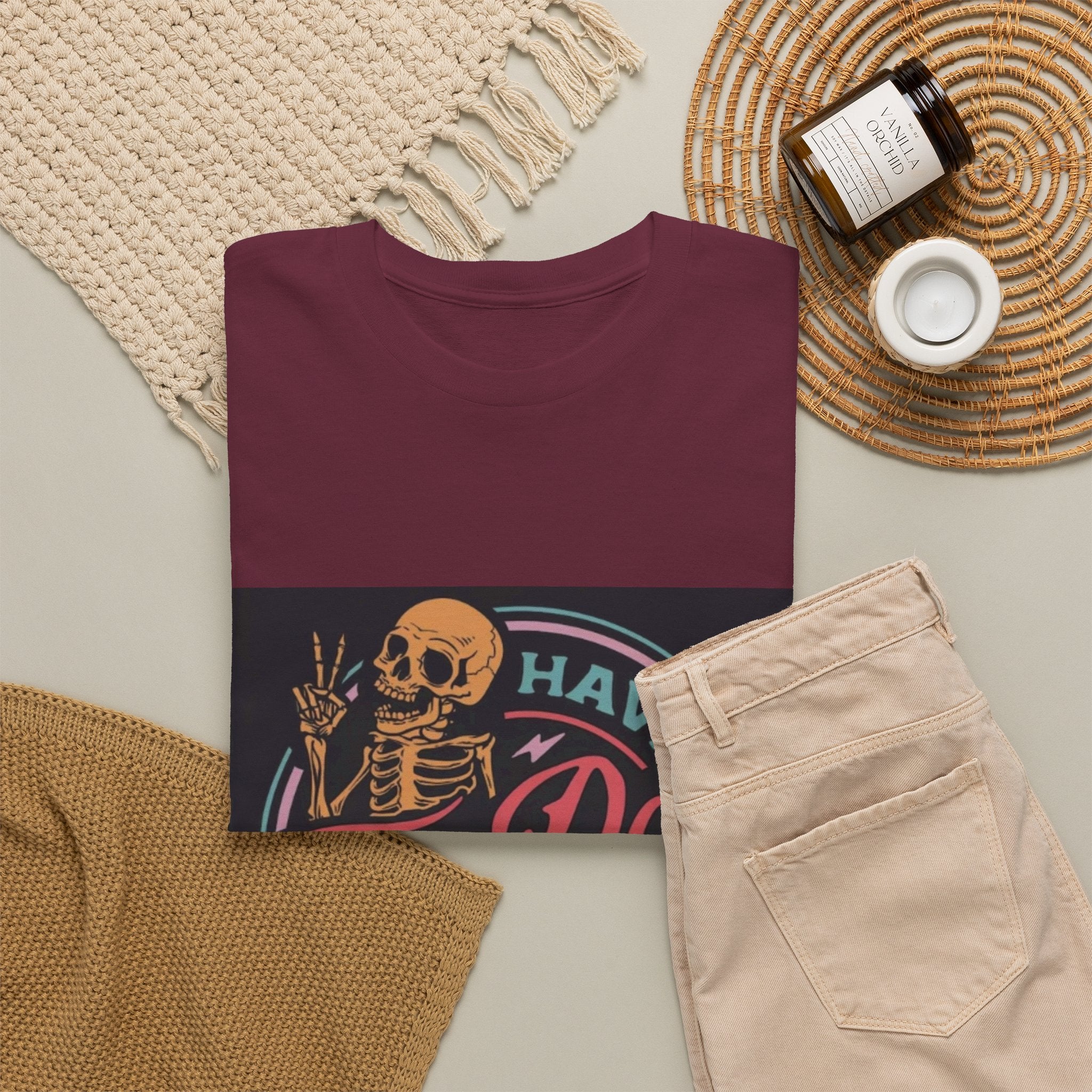 Have The Day You Deserve T-Shirt — Retro Skeleton Graphic Tee