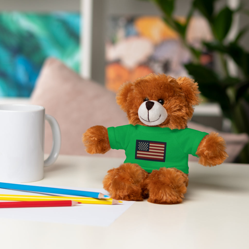 American Flag Teddy Bear with Tee — Patriotic Plush Gift