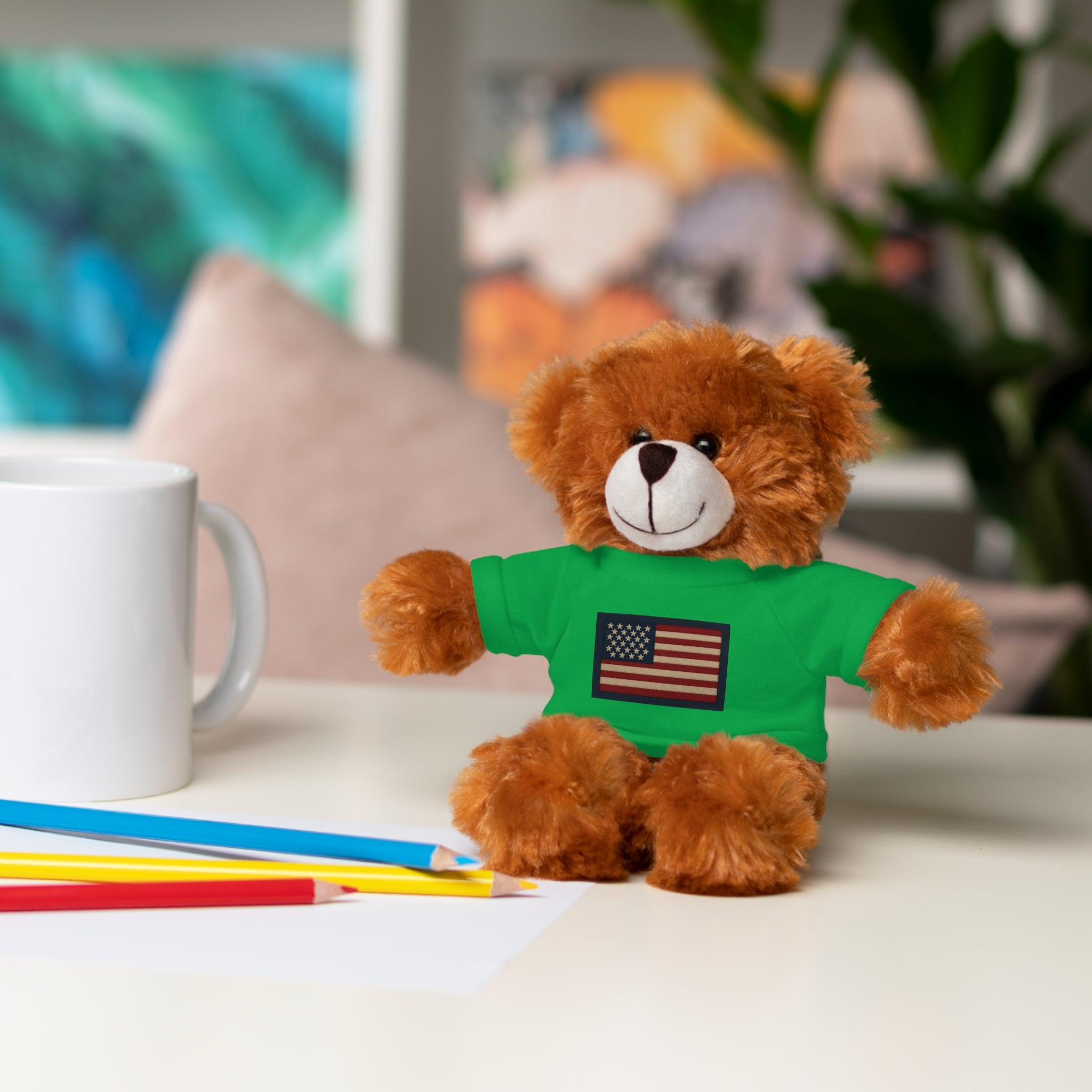 American Flag Teddy Bear with Tee — Patriotic Plush Gift