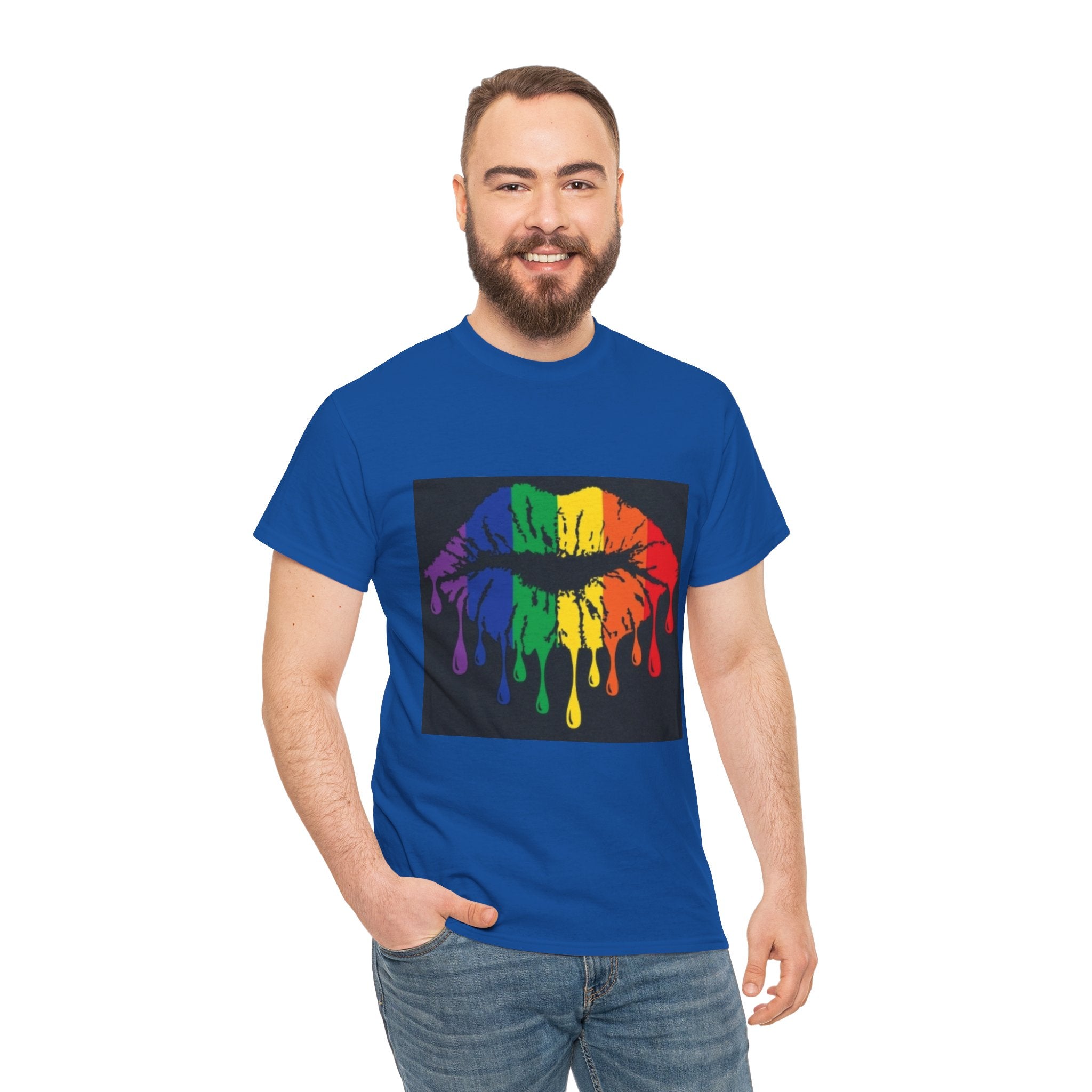 Rainbow Drip Kiss T-Shirt – LGBTQ+ Pride Graphic Tee