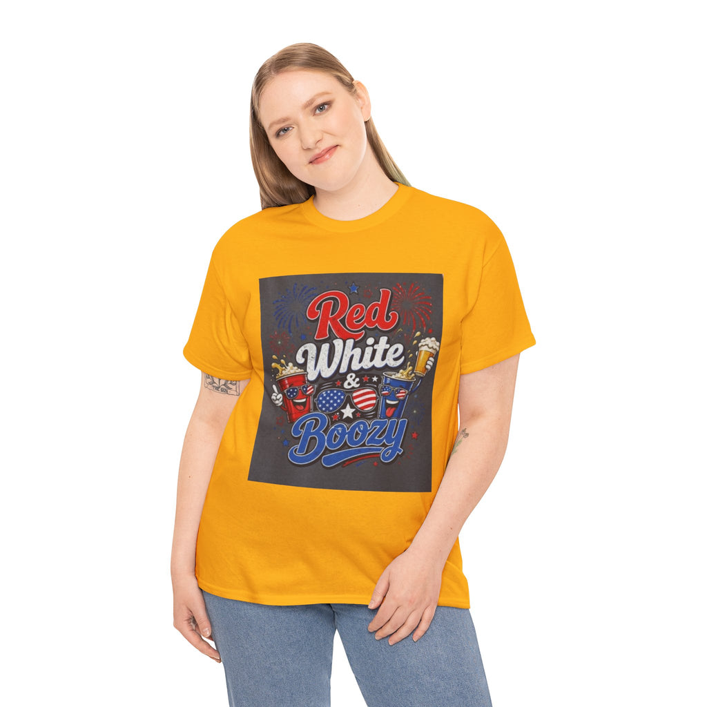 Red White & Boozy T-Shirt – Patriotic 4th of July Party Tee