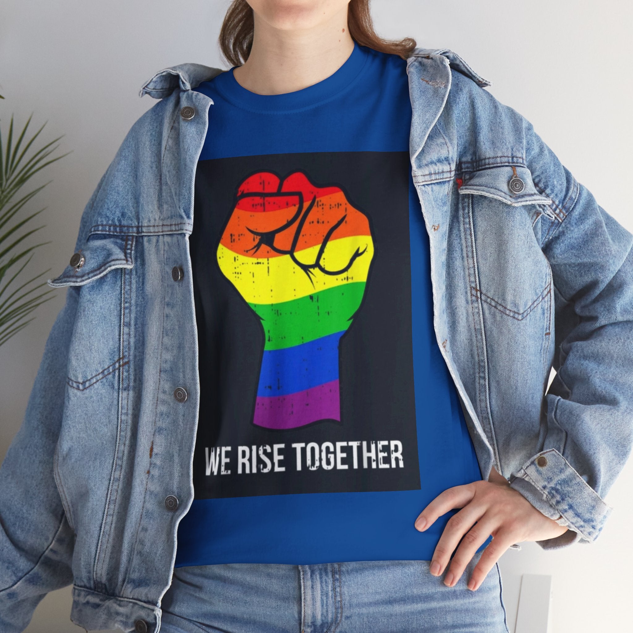 We Rise Together Rainbow Fist T-Shirt