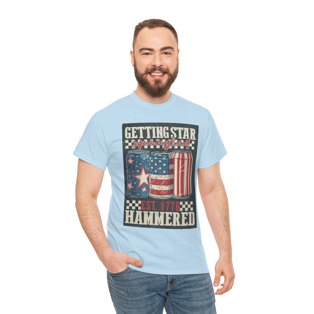 Getting Star Hammered Tee — Patriotic 4th of July Beer Can T-Shirt (Est. 1776)