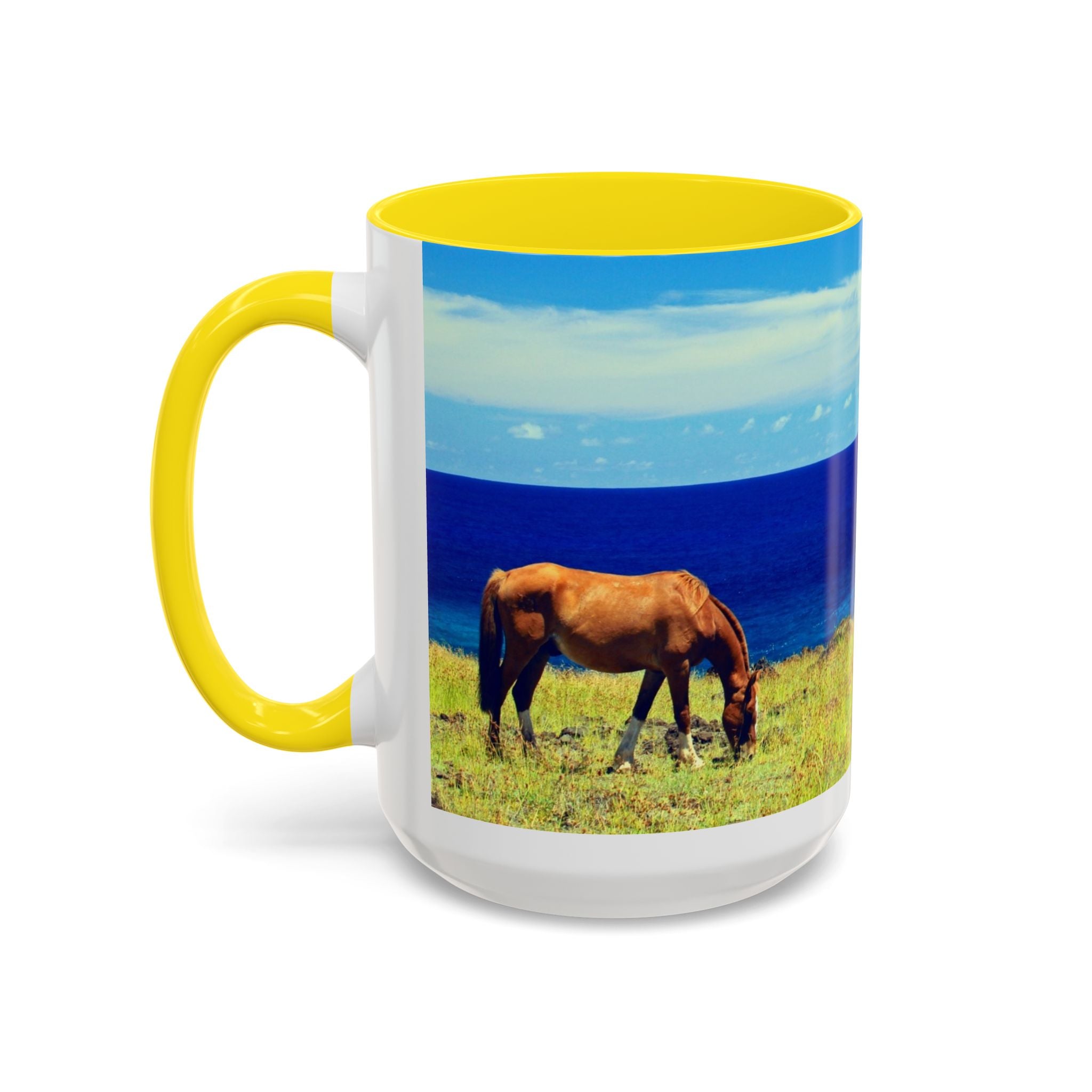 Coastal Landscape Accent Coffee Mug – Ocean View Beach Scene (11/15oz)