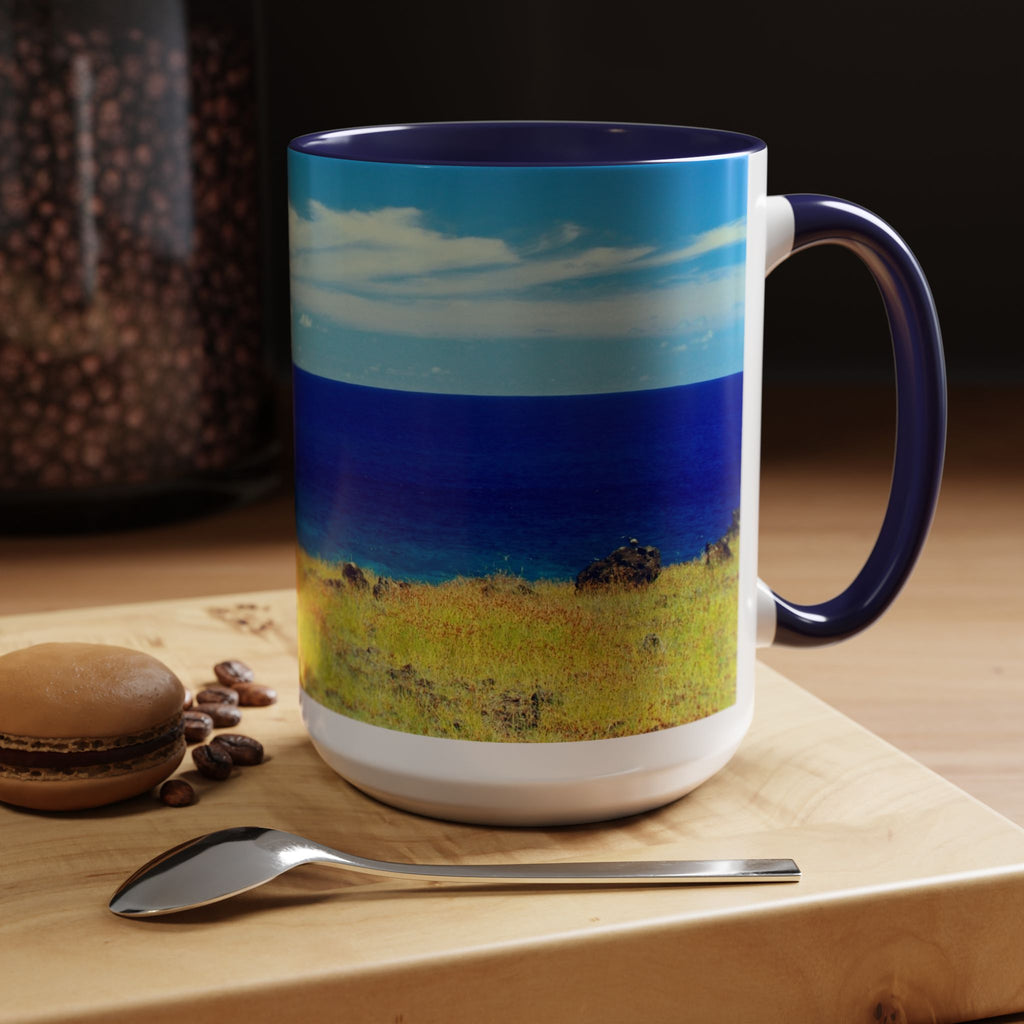 Coastal Landscape Accent Coffee Mug – Ocean View Beach Scene (11/15oz)