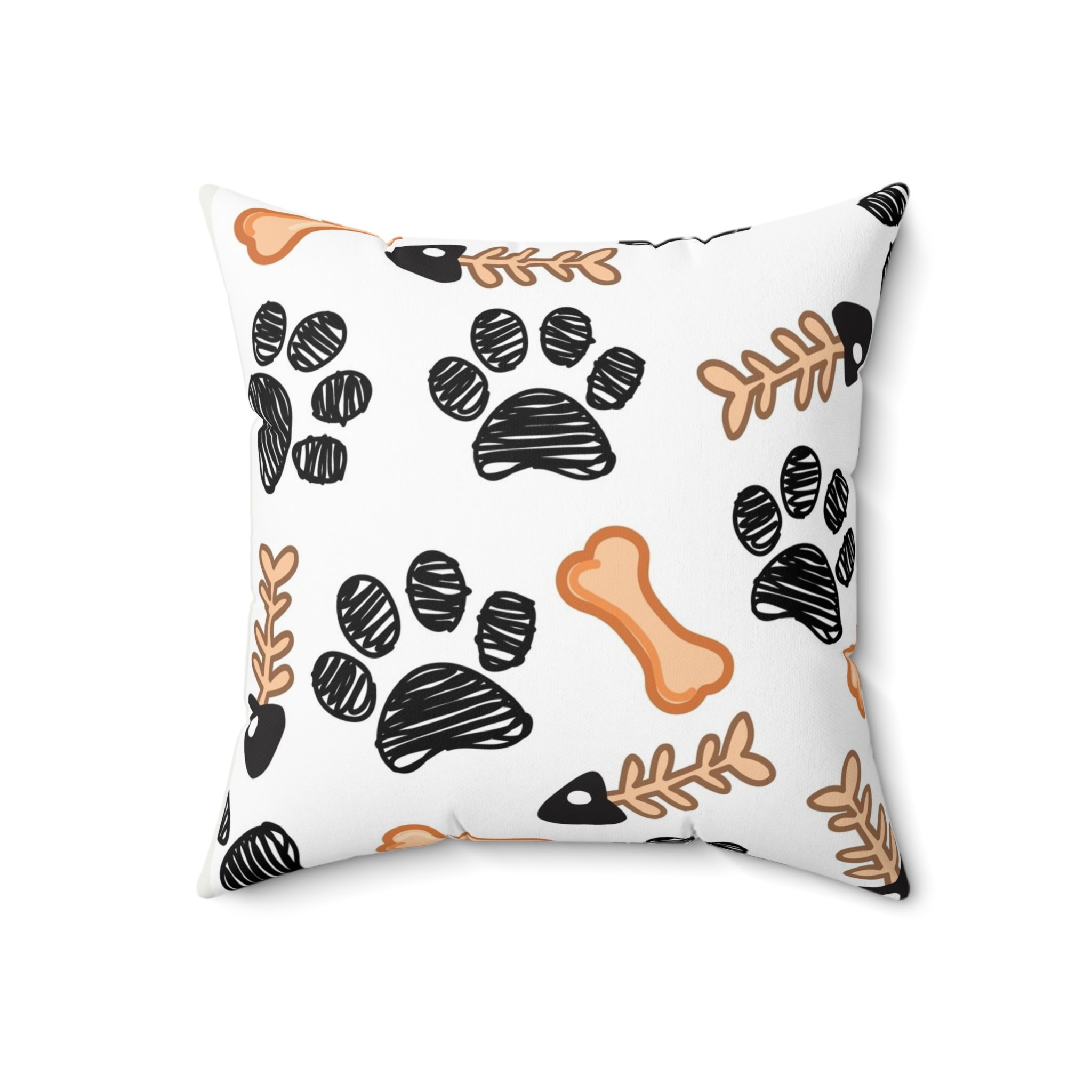 Dog Paw & Bones Decorative Throw Pillow — Pet Lover