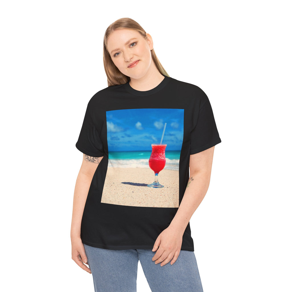 Tropical Beach Cocktail Graphic Tee (Summer Vacation Drink)
