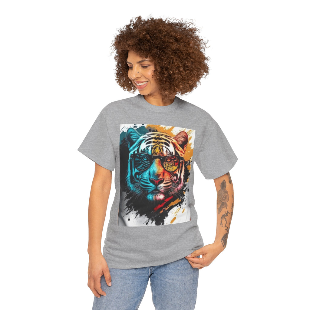 Tiger Portrait T-Shirt — Colorful Abstract Tiger Face Tee