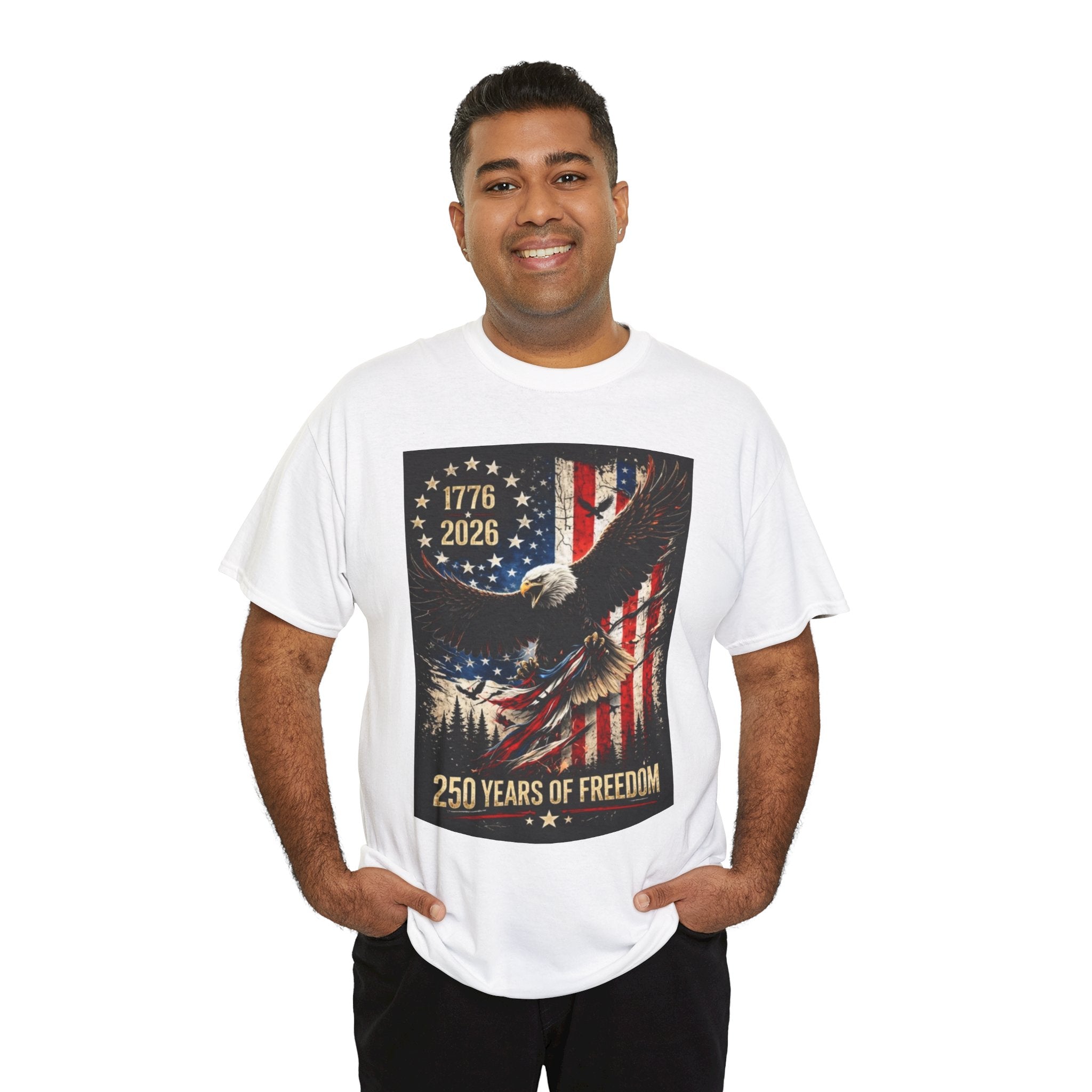 Patriotic Tee — 1776–2026 Bald Eagle "250 Years of Freedom" Shirt