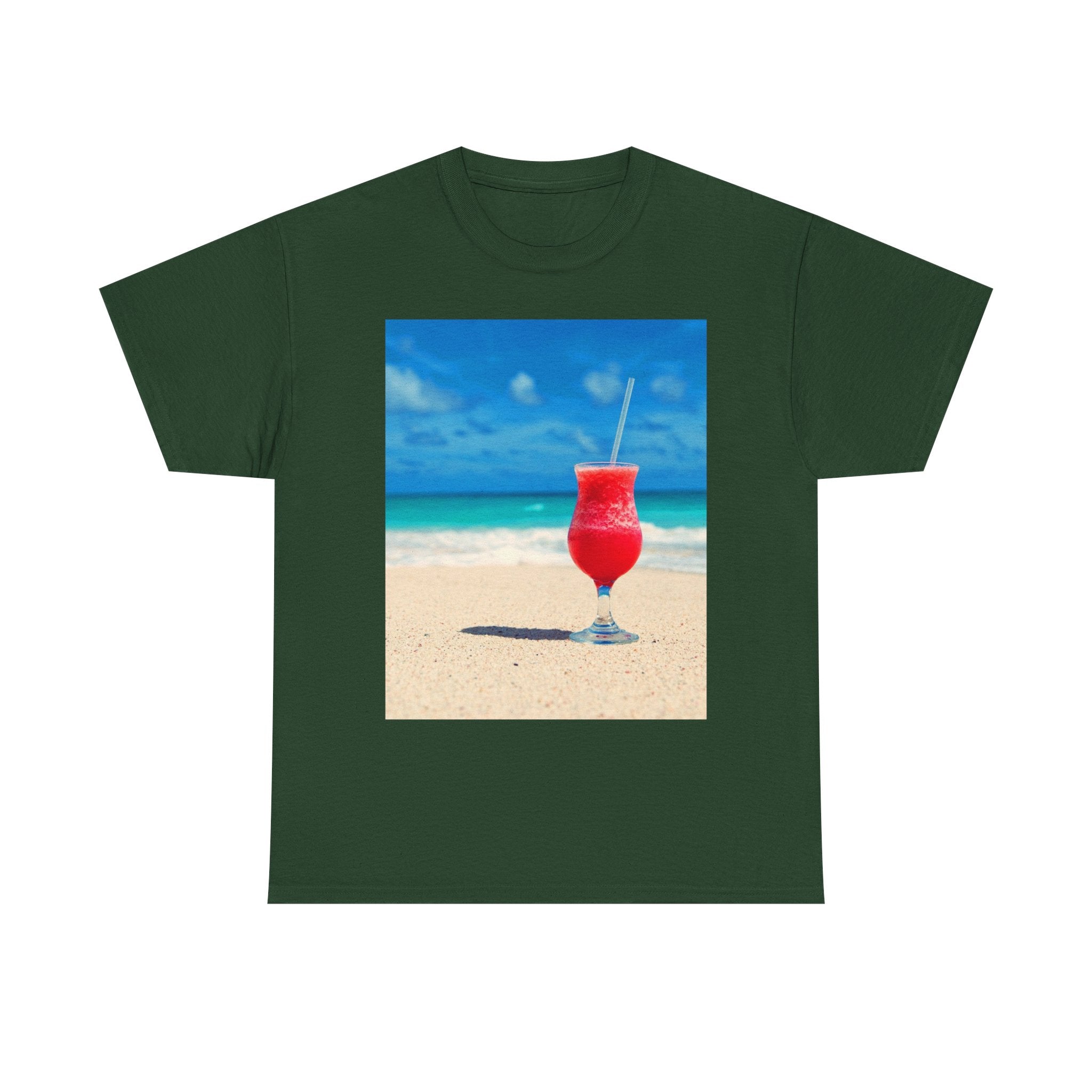 Tropical Beach Cocktail Graphic Tee (Summer Vacation Drink)