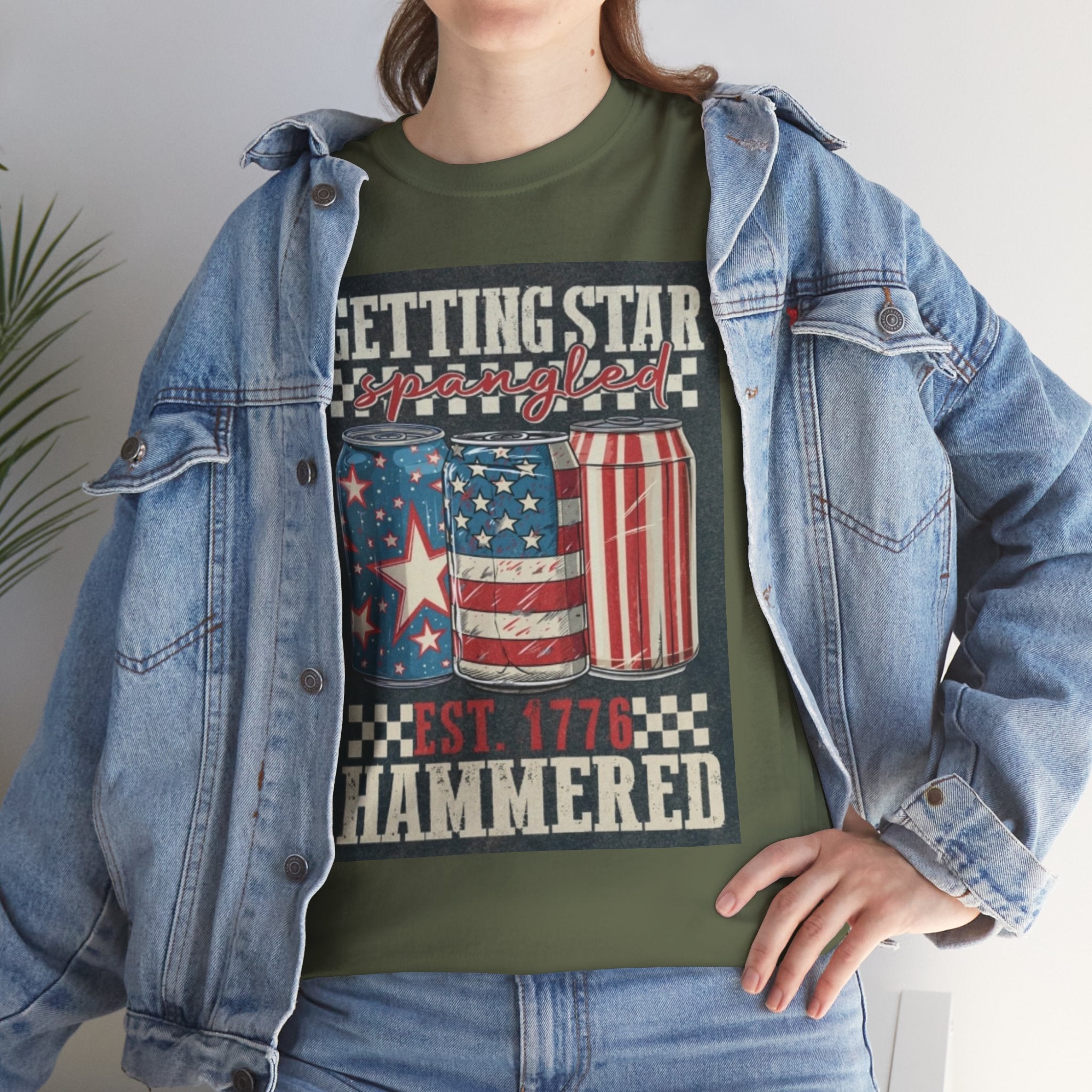 Getting Star Hammered Tee — Patriotic 4th of July Beer Can T-Shirt (Est. 1776)