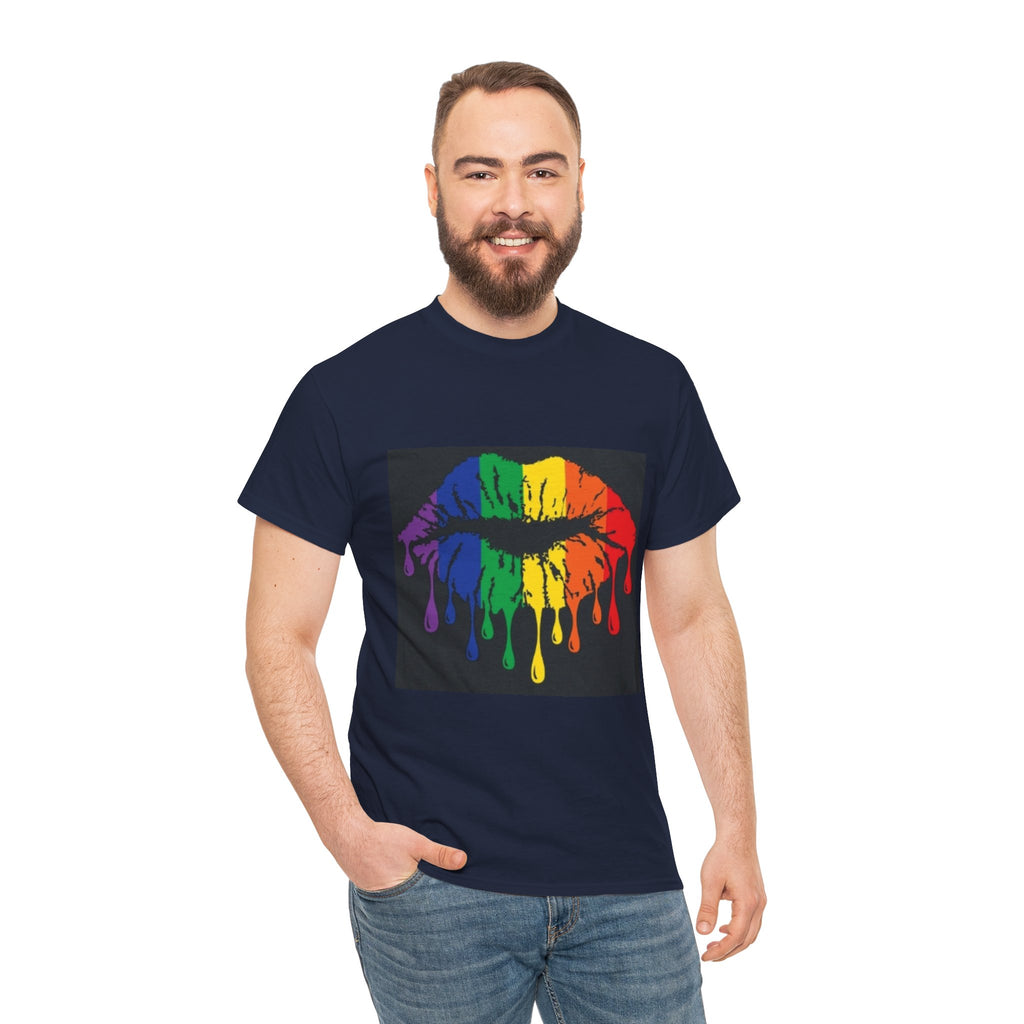 Rainbow Drip Kiss T-Shirt – LGBTQ+ Pride Graphic Tee