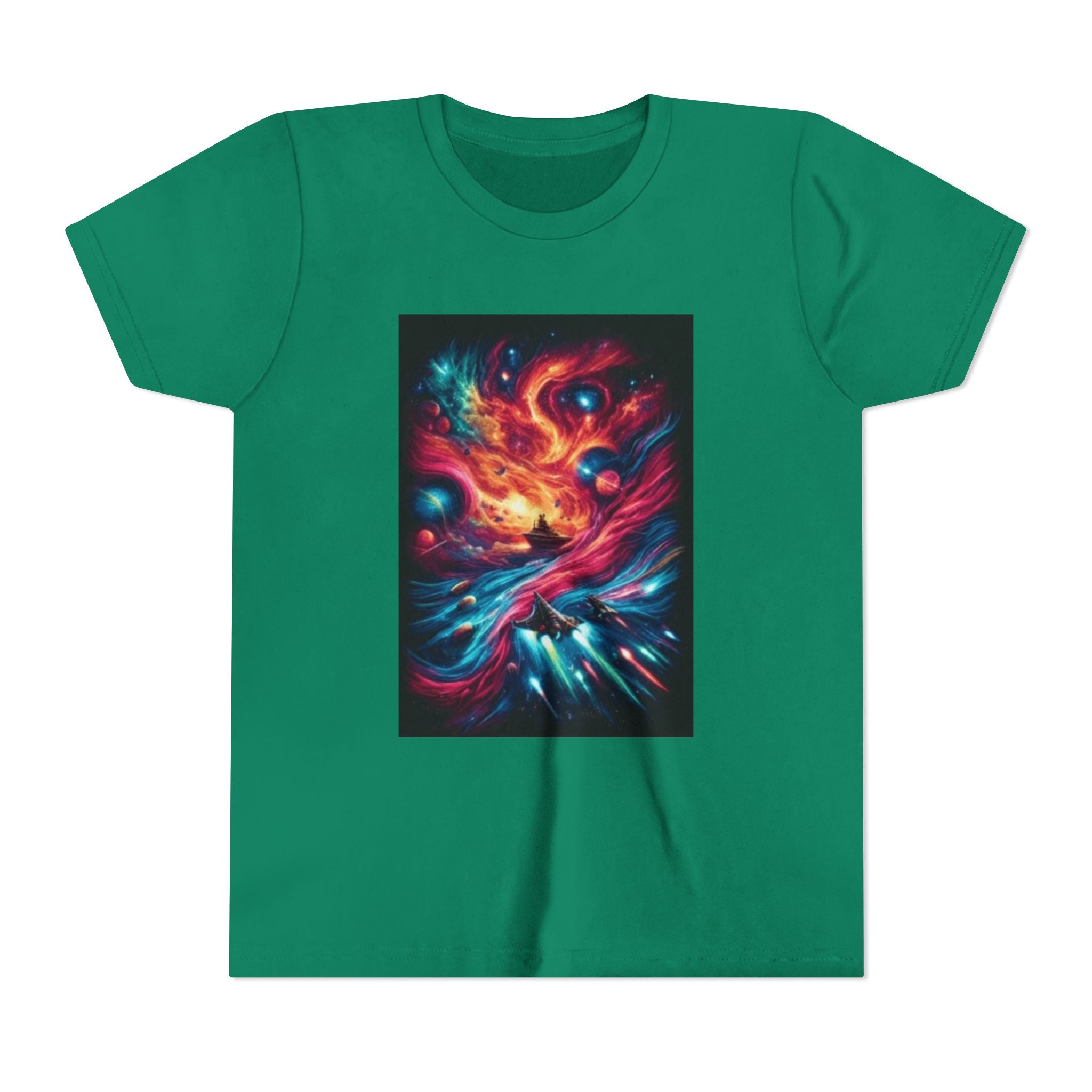 Youth Tee — Cosmic Phoenix Abstract Galaxy Art