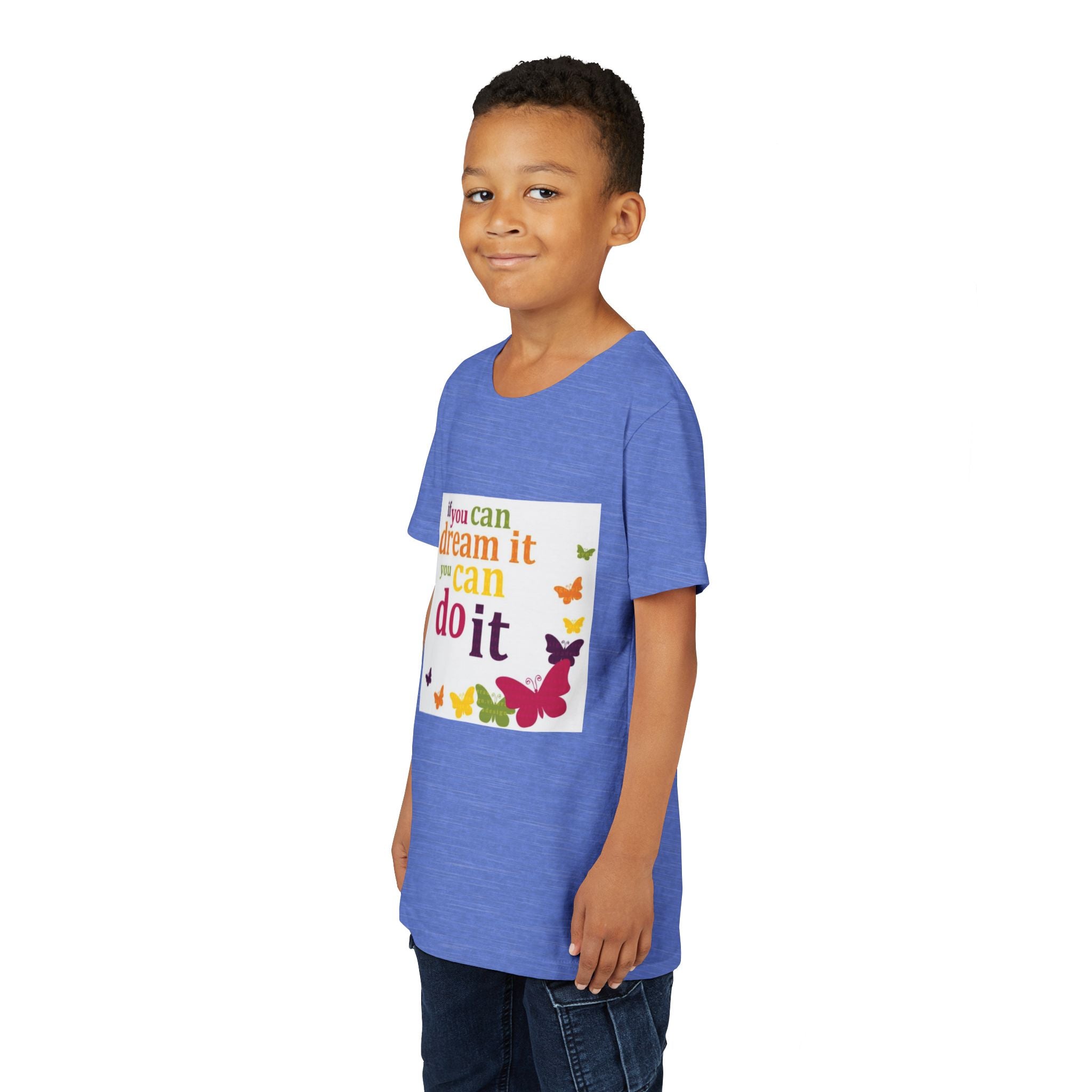Youth Tee – "If You Can Dream It You Can Do It" Colorful Butterfly Inspirational Shirt
