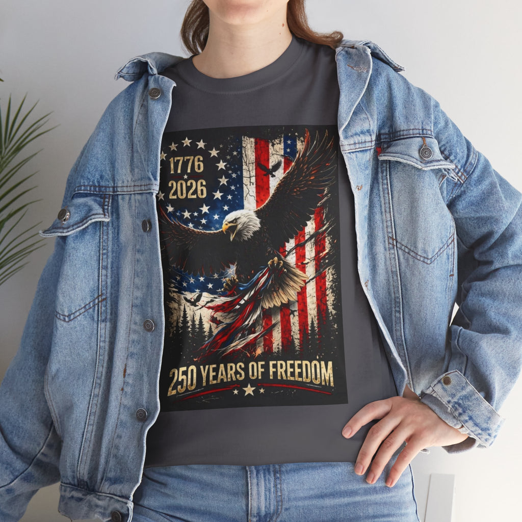 Patriotic Tee — 1776–2026 Bald Eagle "250 Years of Freedom" Shirt