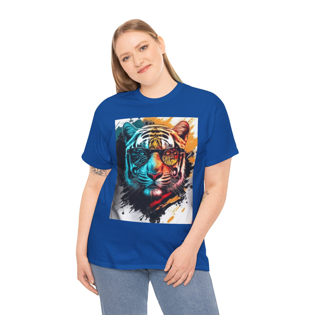 Tiger Portrait T-Shirt — Colorful Abstract Tiger Face Tee
