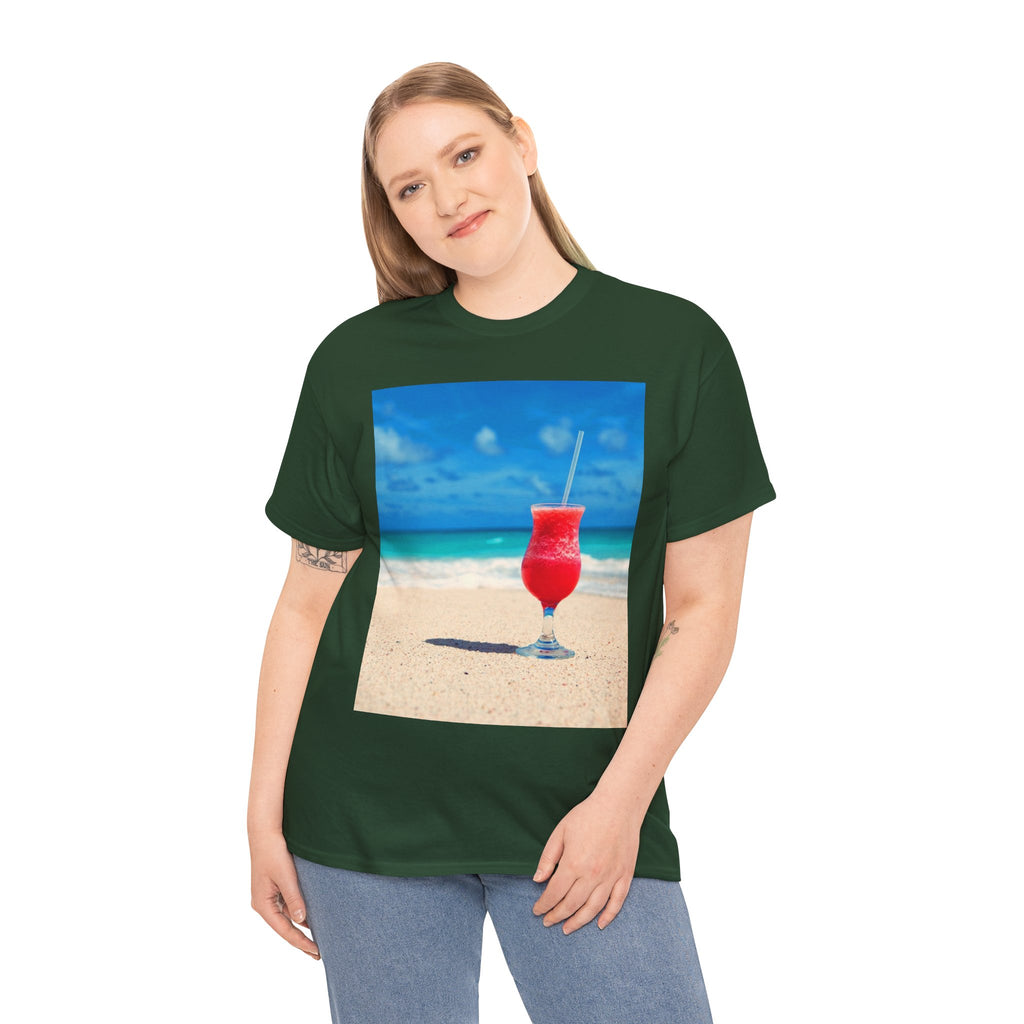 Tropical Beach Cocktail Graphic Tee (Summer Vacation Drink)