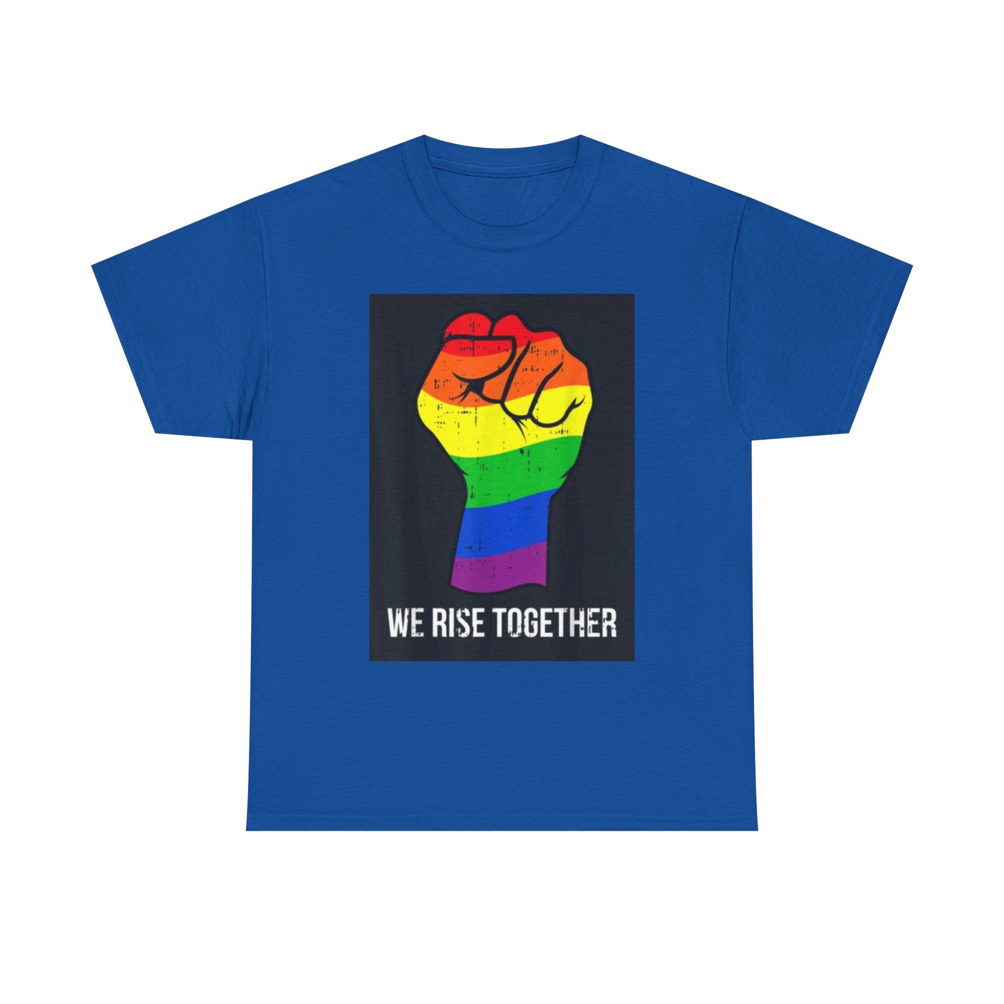 We Rise Together Rainbow Fist T-Shirt