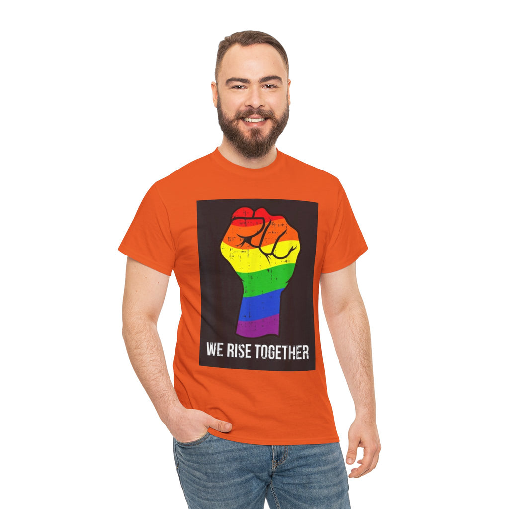 We Rise Together Rainbow Fist T-Shirt