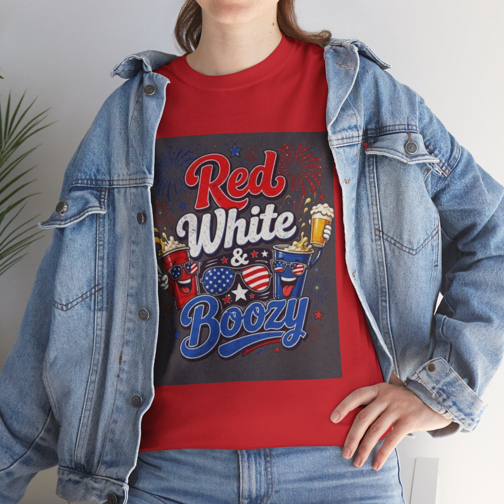 Red White & Boozy T-Shirt – Patriotic 4th of July Party Tee
