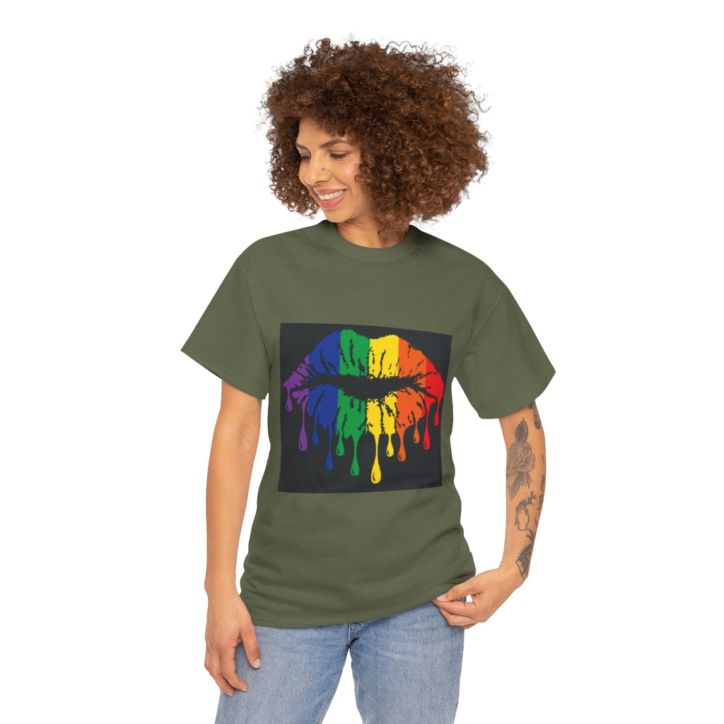Rainbow Drip Kiss T-Shirt – LGBTQ+ Pride Graphic Tee